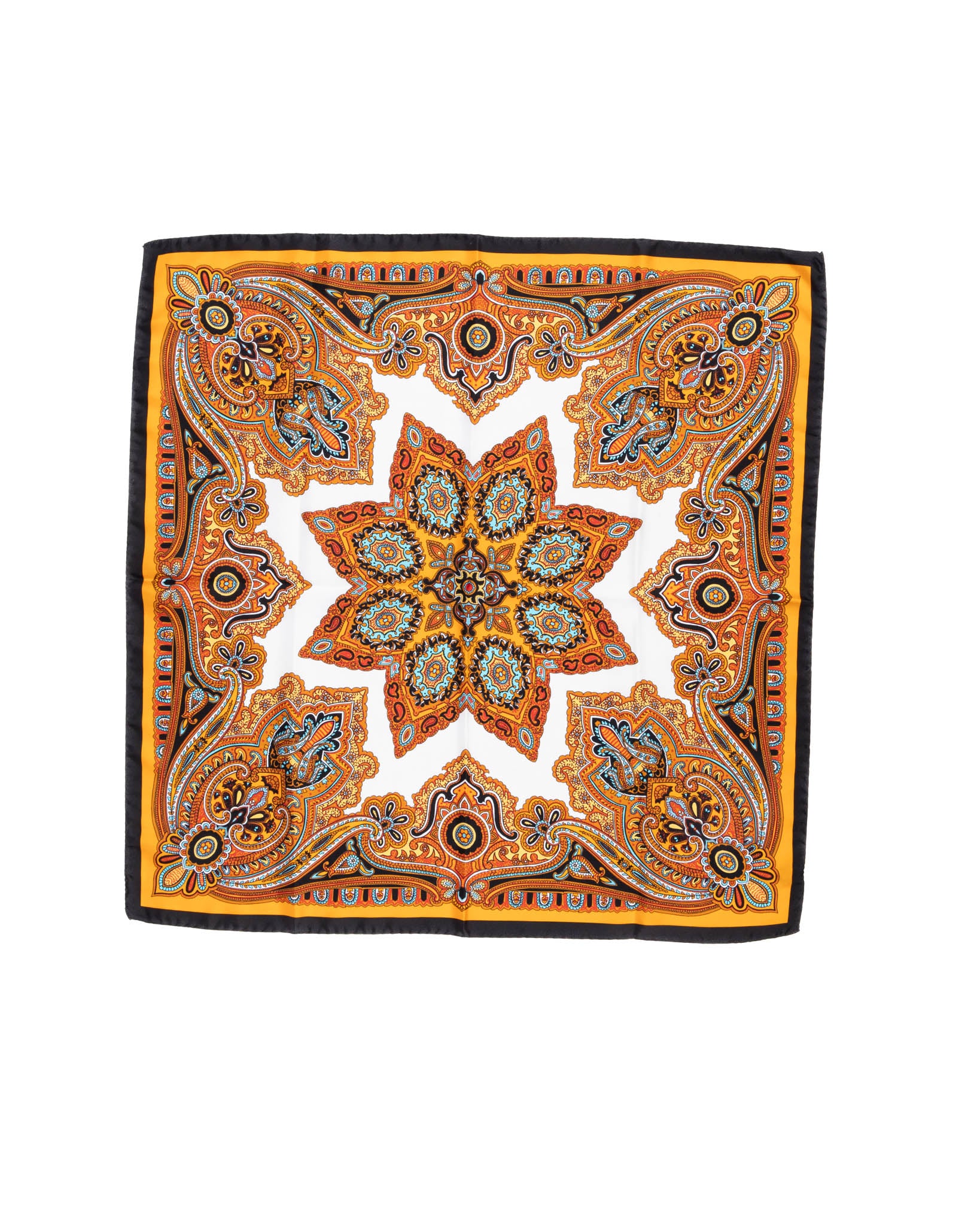 Silk scarf - orange pattern