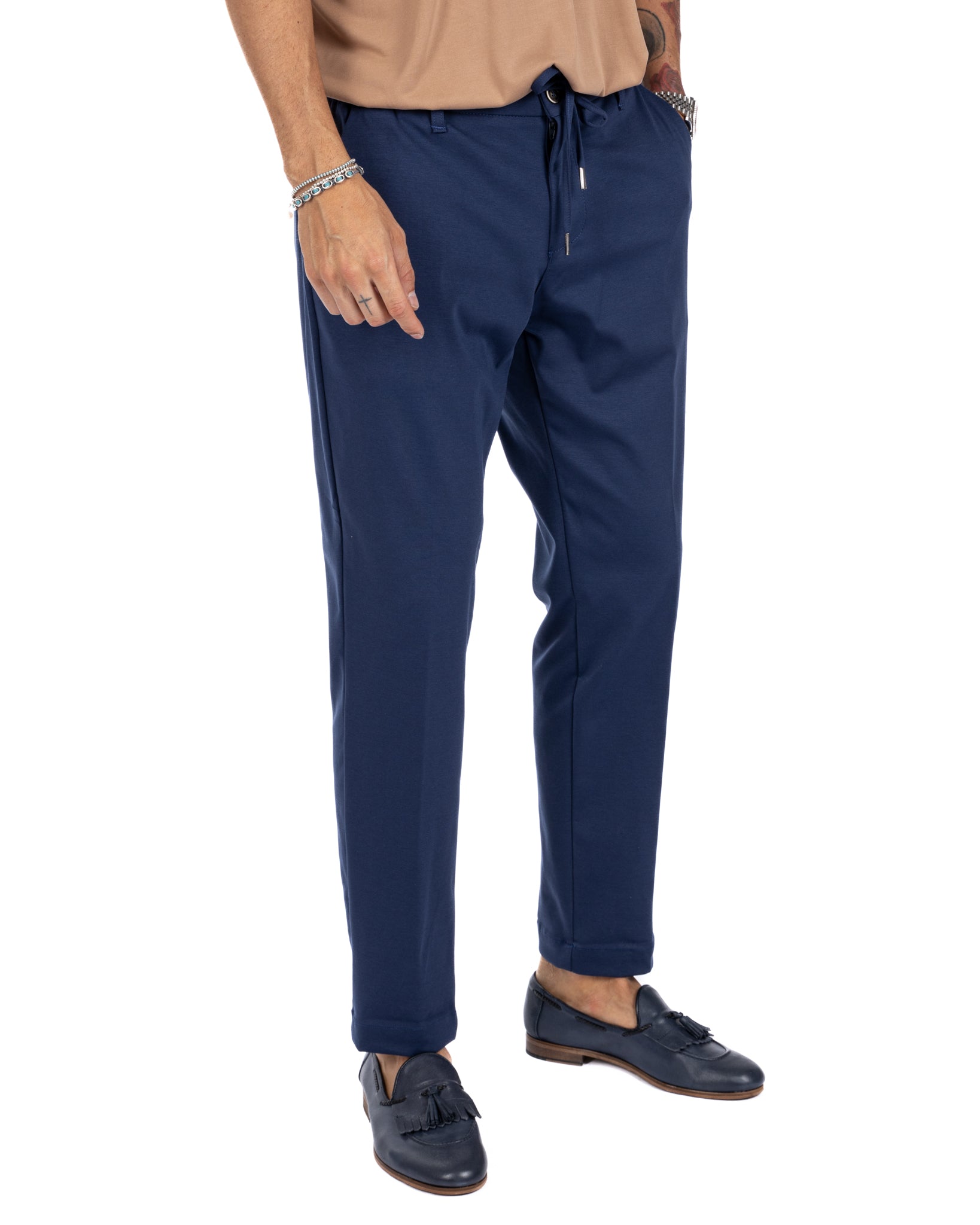 Shelby - cornflower blue cotton trousers