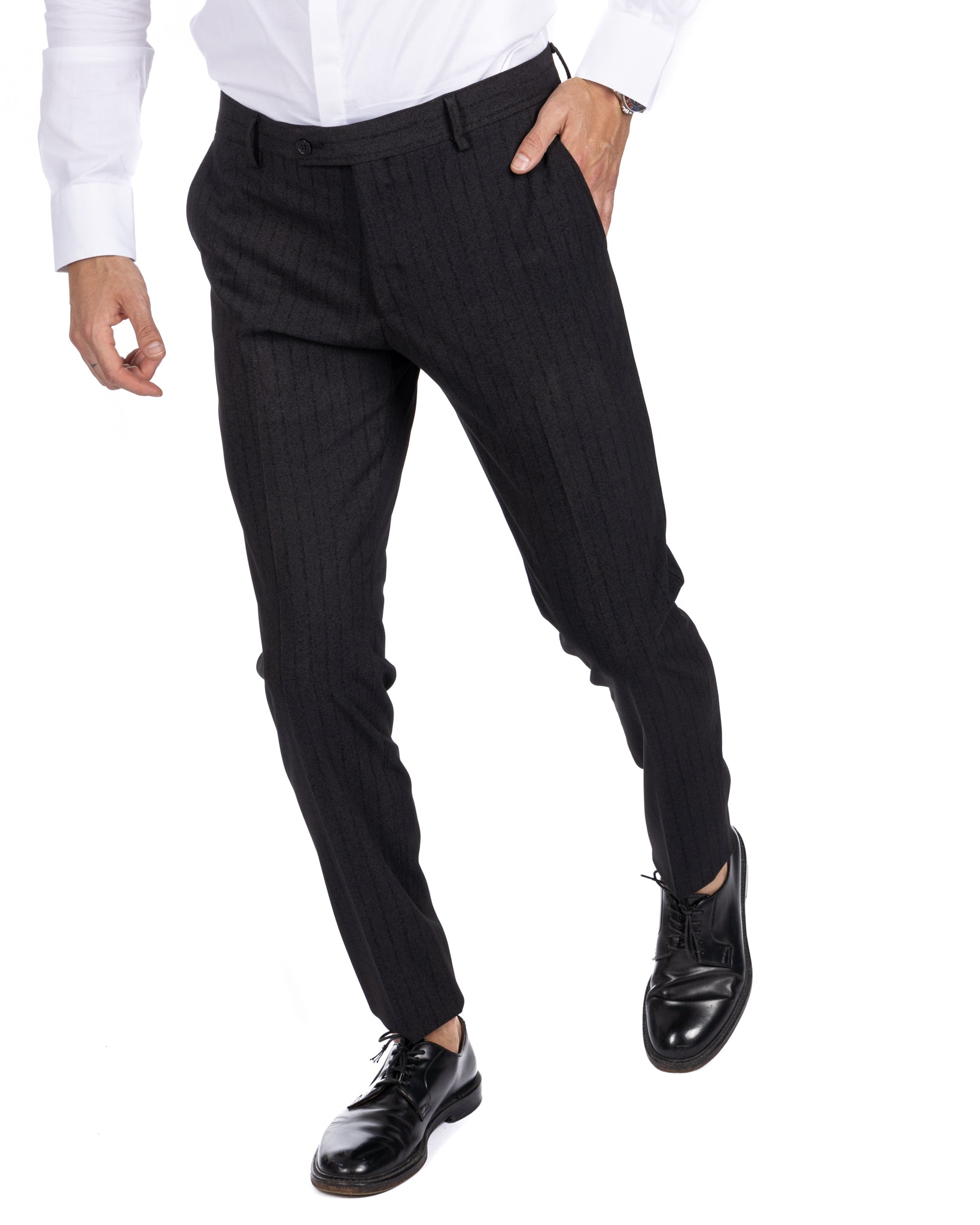 Enzo - anthracite double-breasted pinstripe suit