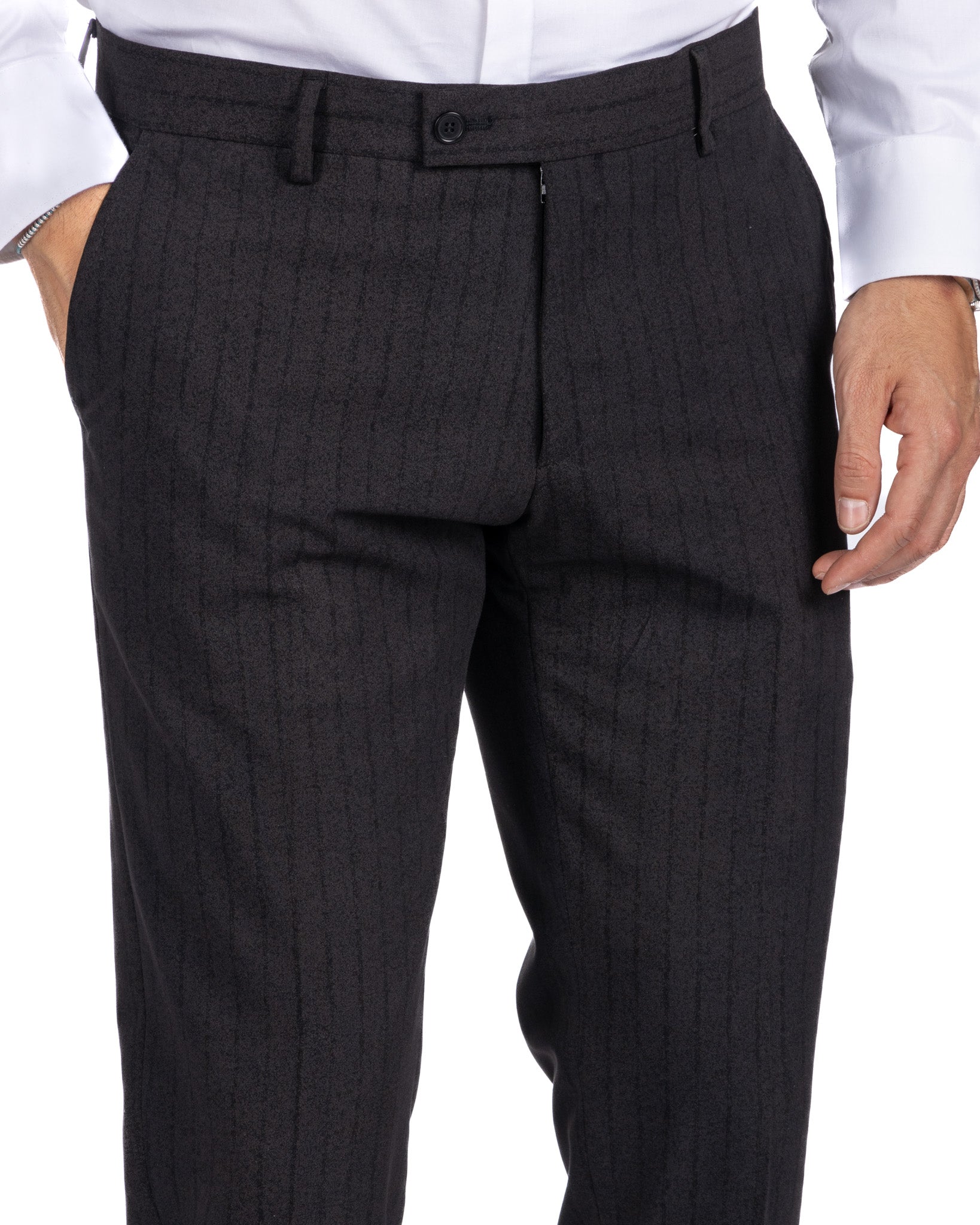 Enzo - anthracite double-breasted pinstripe suit