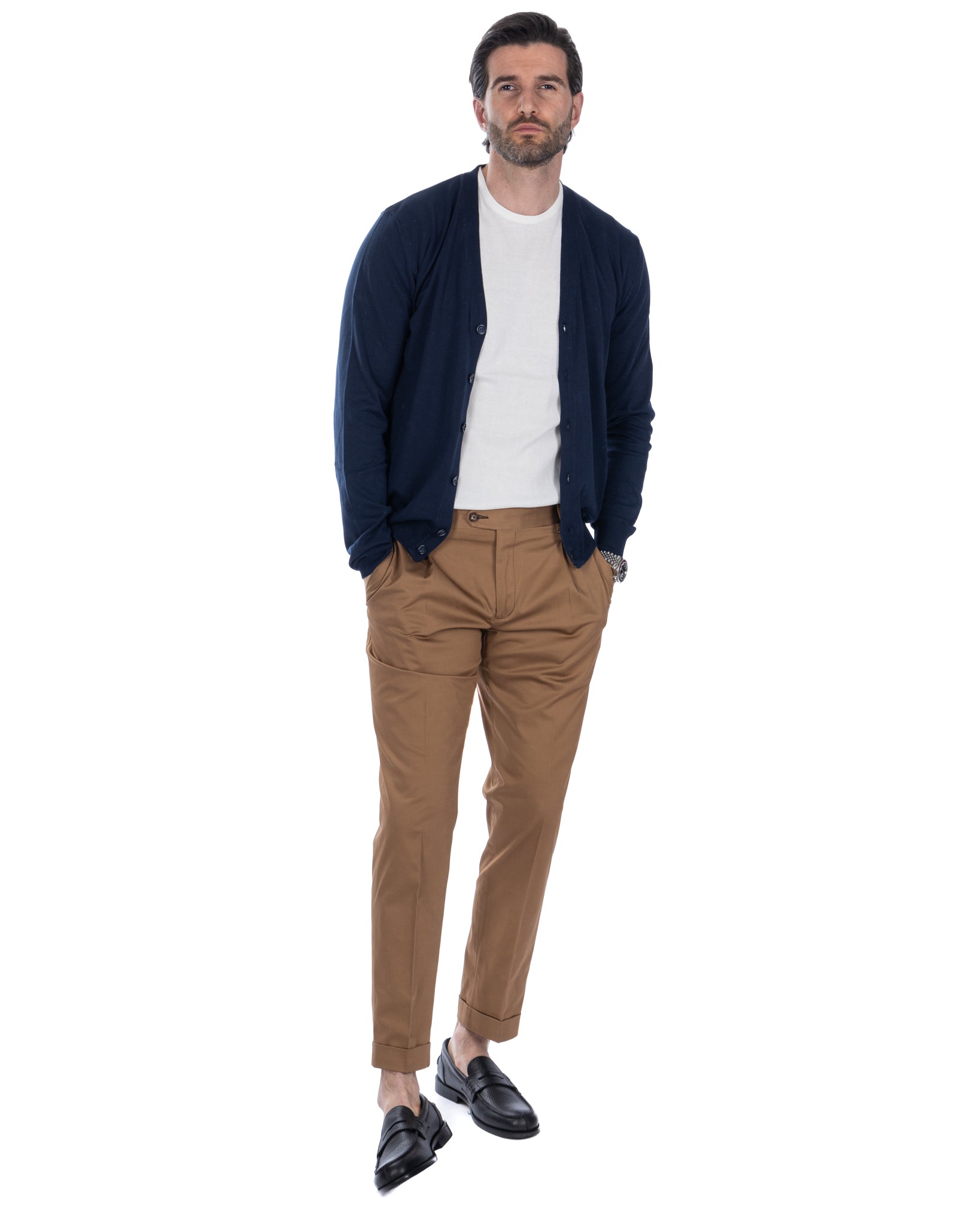 Alex - blue cotton cardigan