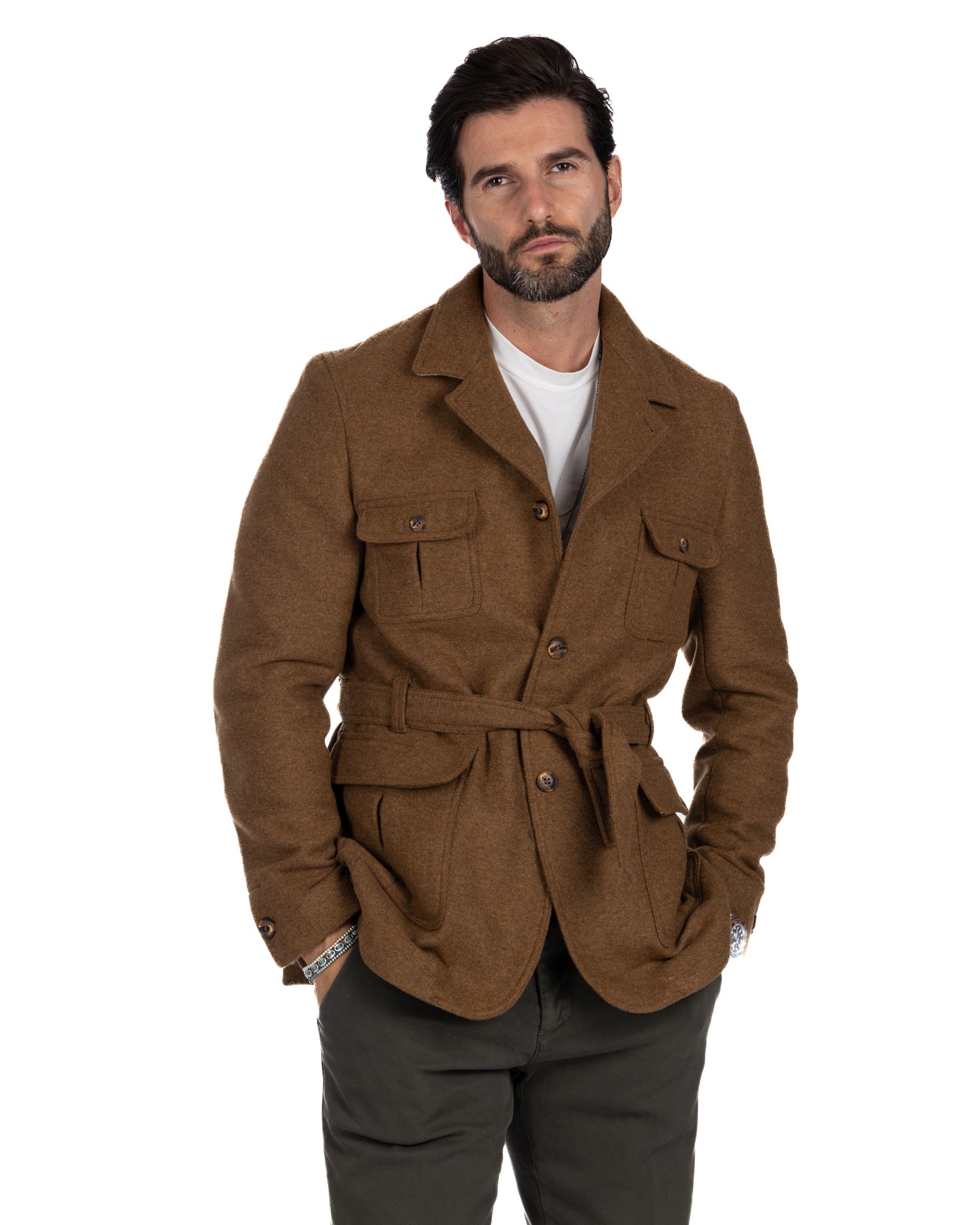 Levante - safari jacket in camel wool