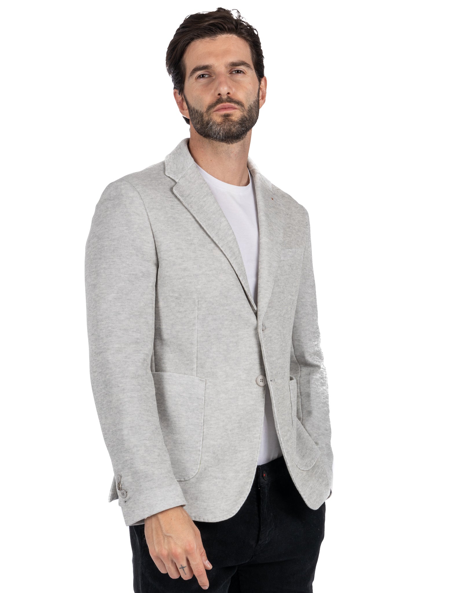 Adolfo - single-breasted gray jersey jacket