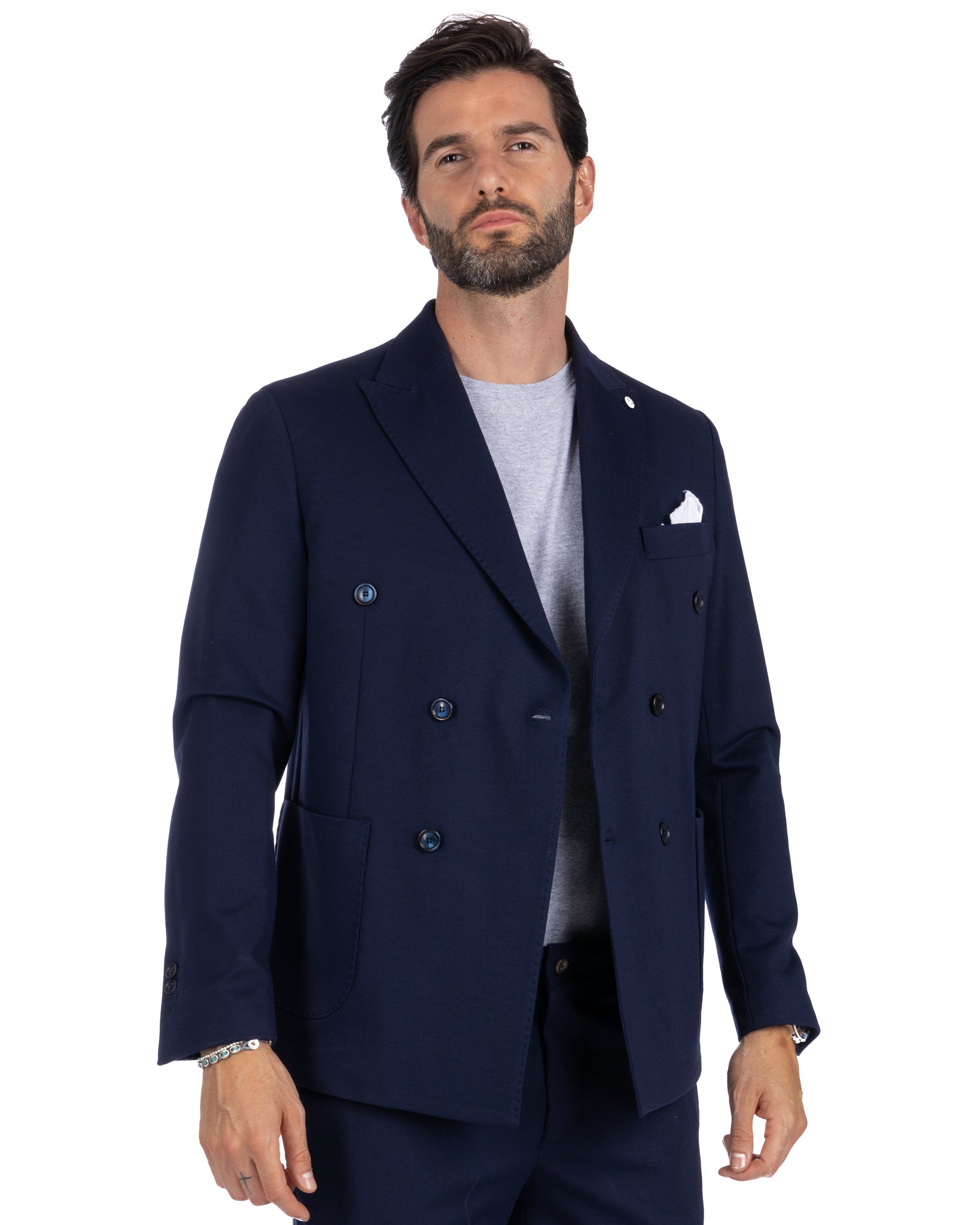 Mustang - blue milan stitch double-breasted jacket