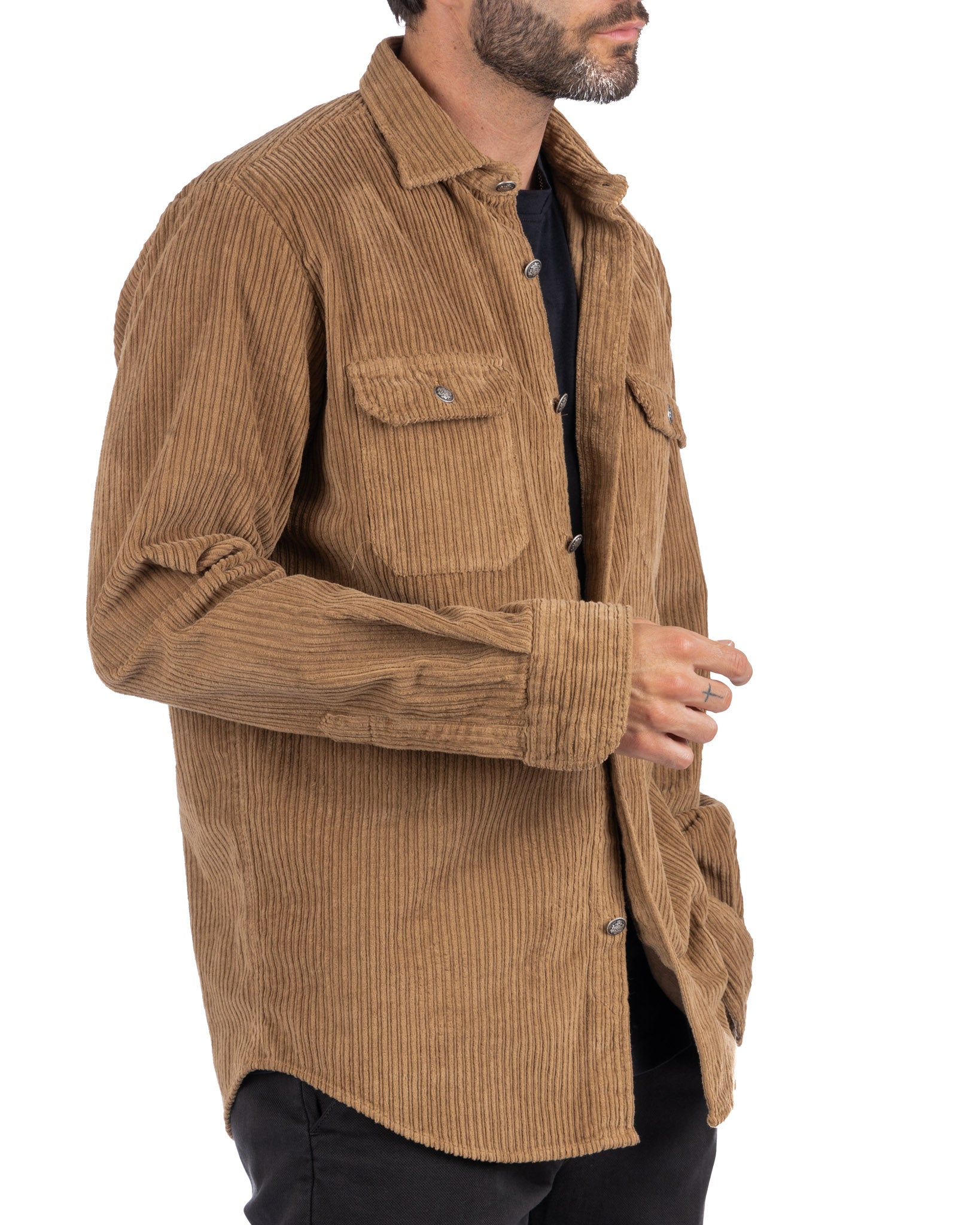 Dubhe - camel velvet shirt