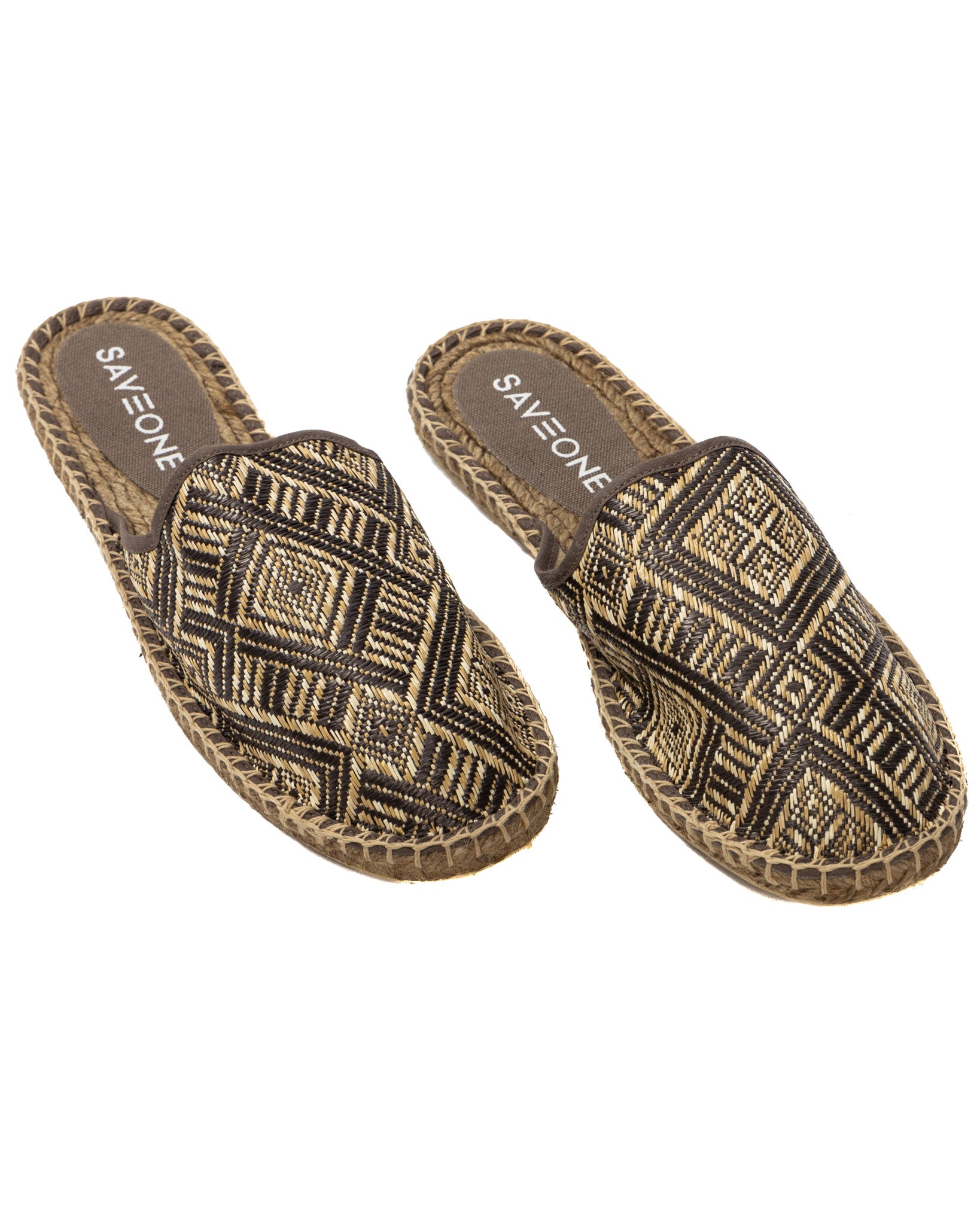 Portofino - dark brown ethnic espadrilles mules