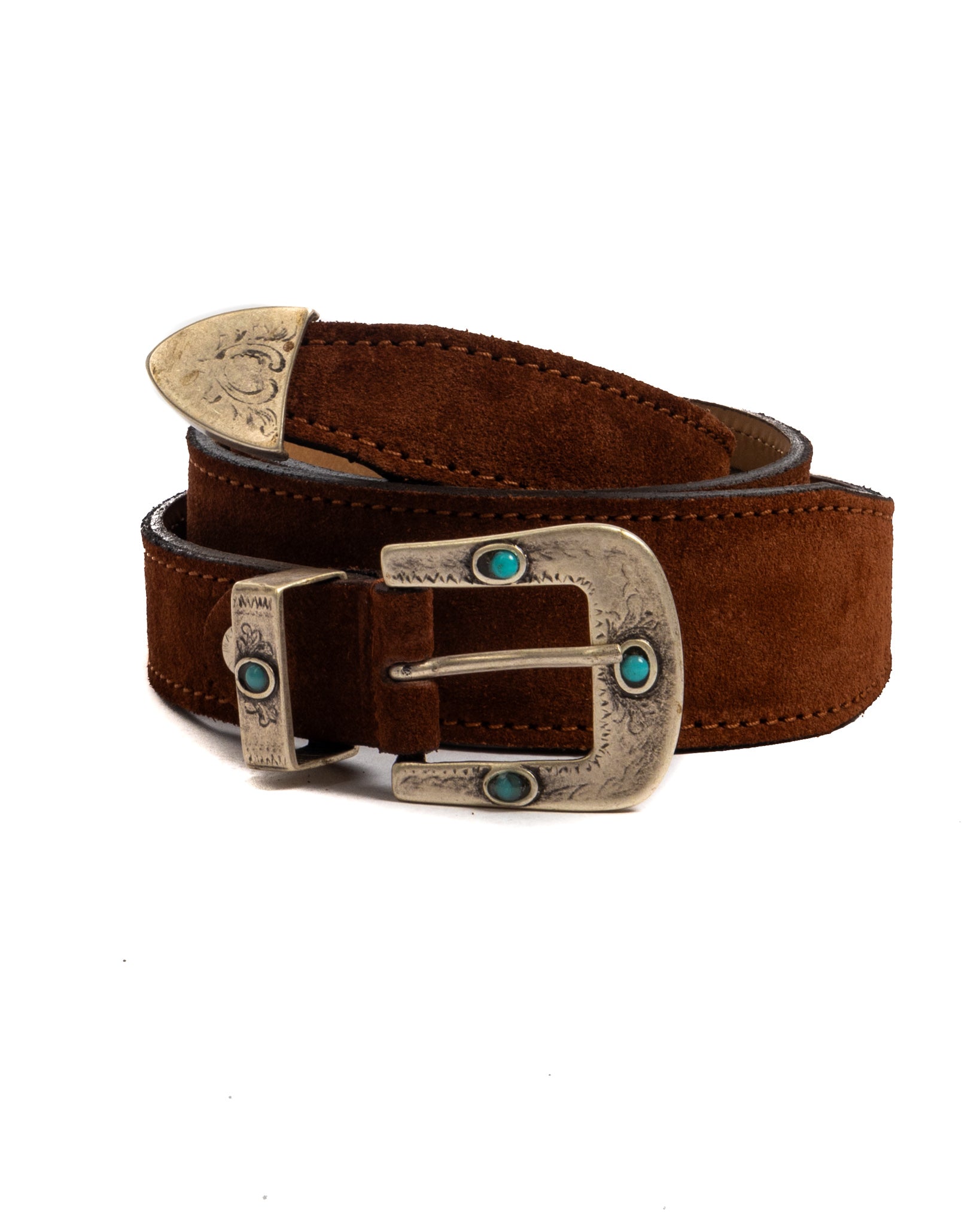 Quirico - leather jewel belt in suede