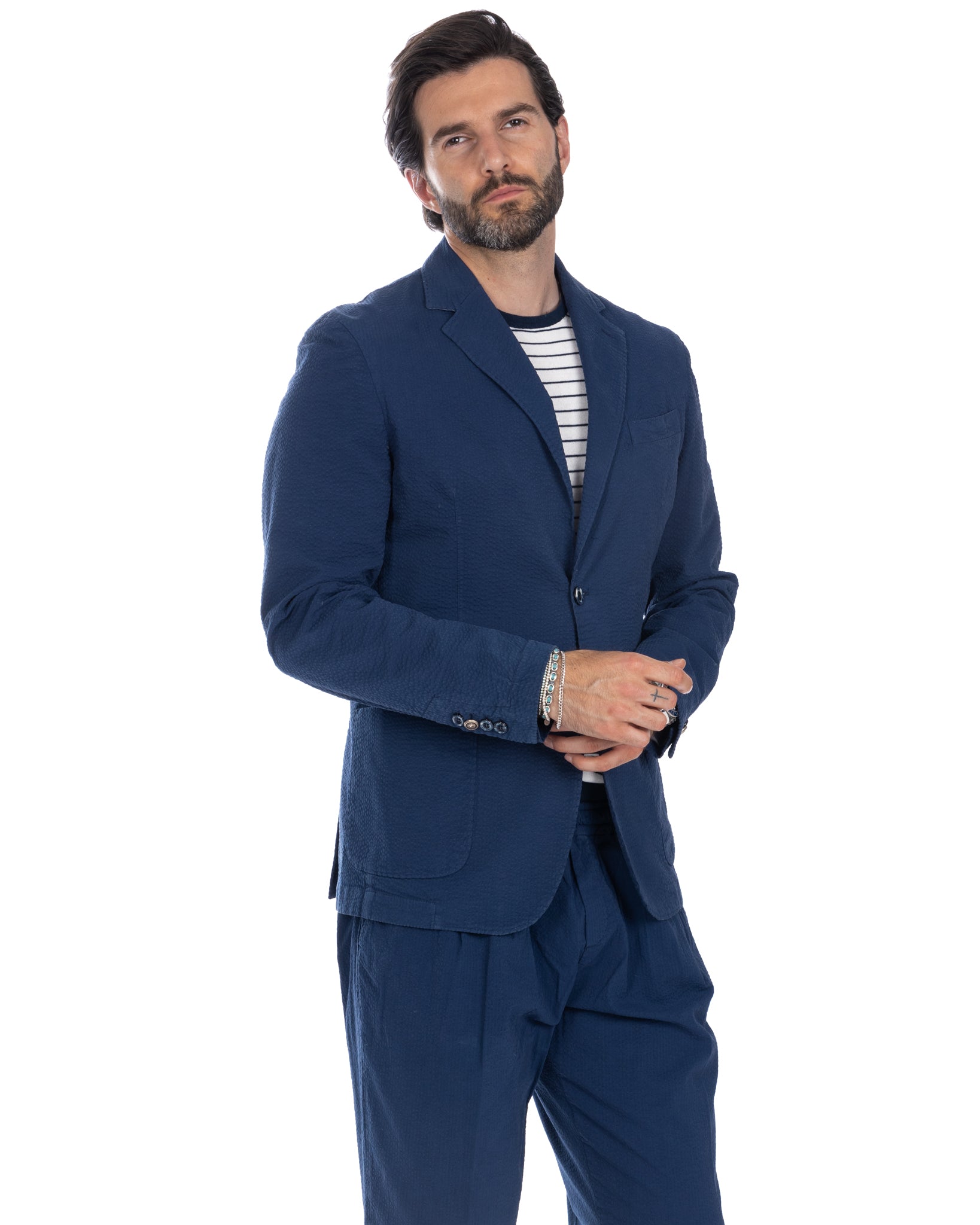 Adro - embossed blue jacket