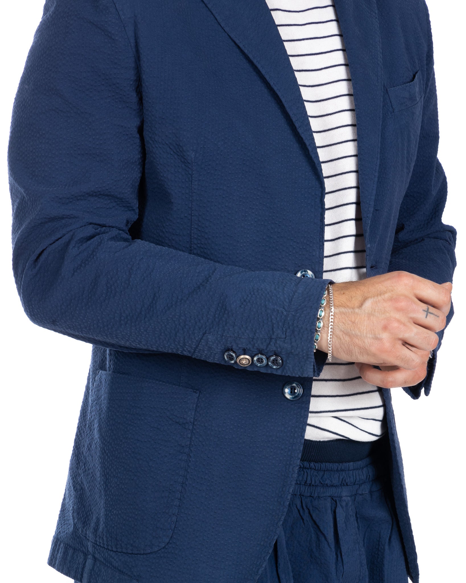 Adro - embossed blue jacket