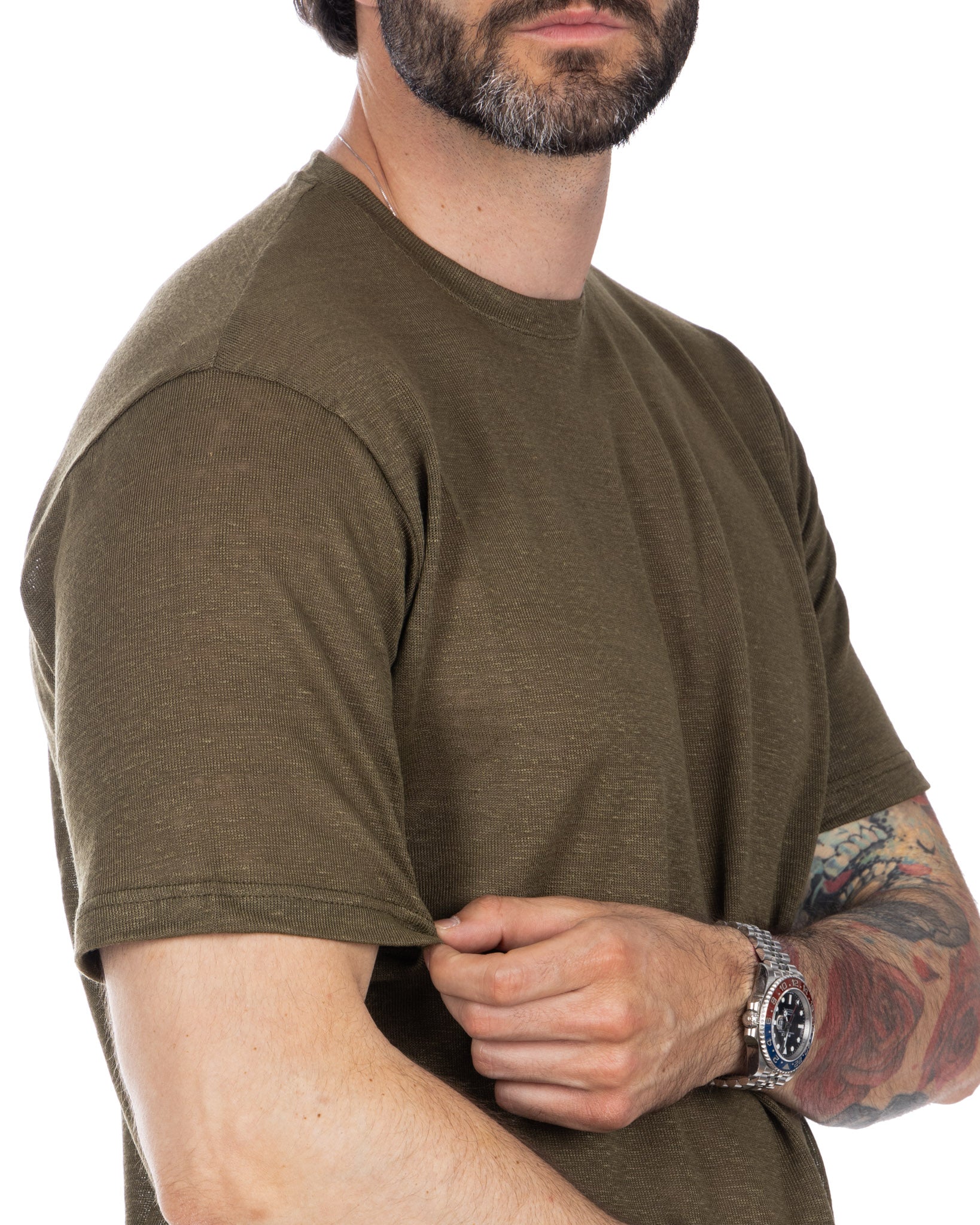 Hubert - military linen knit t-shirt