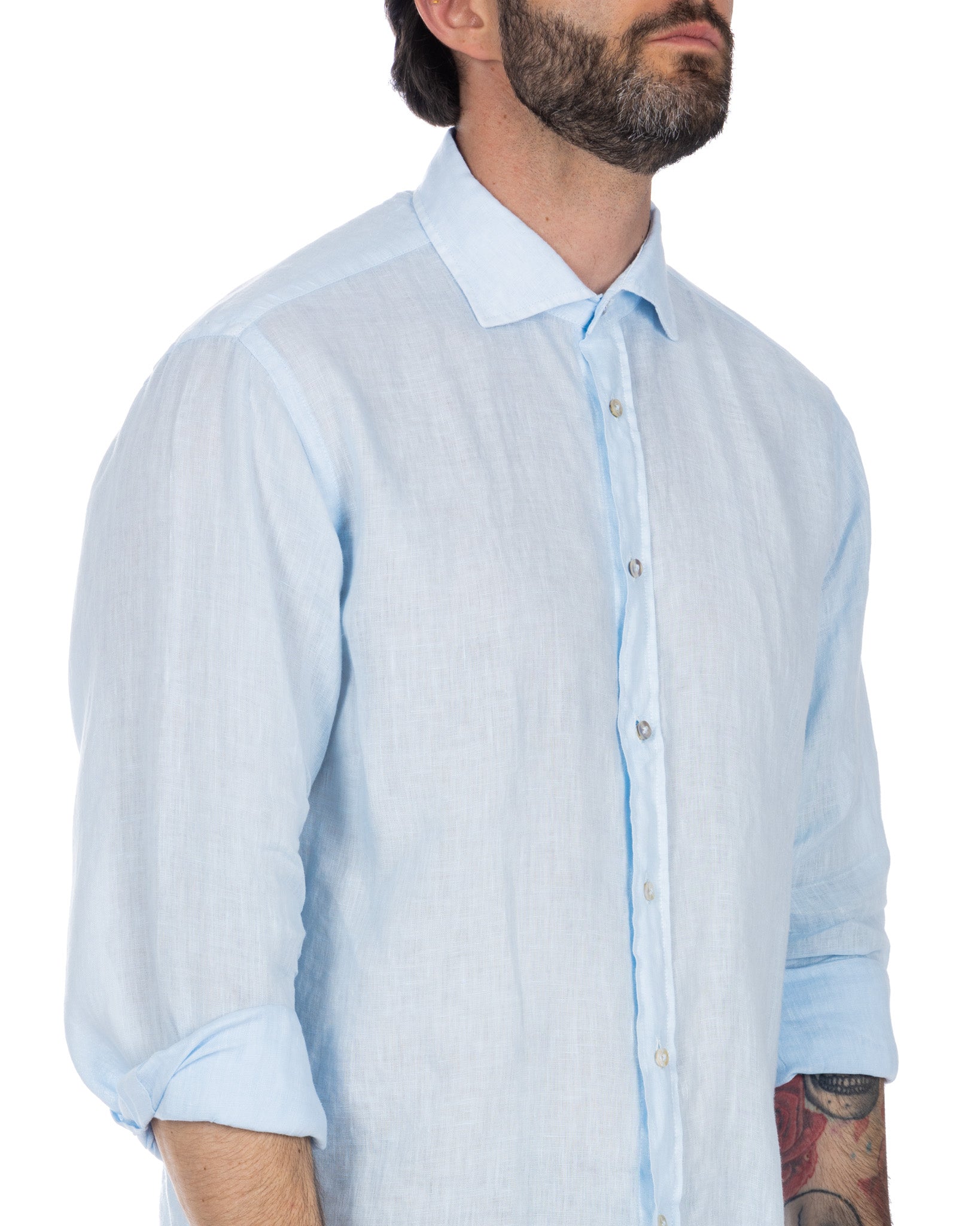 Montecarlo - sky pure linen shirt