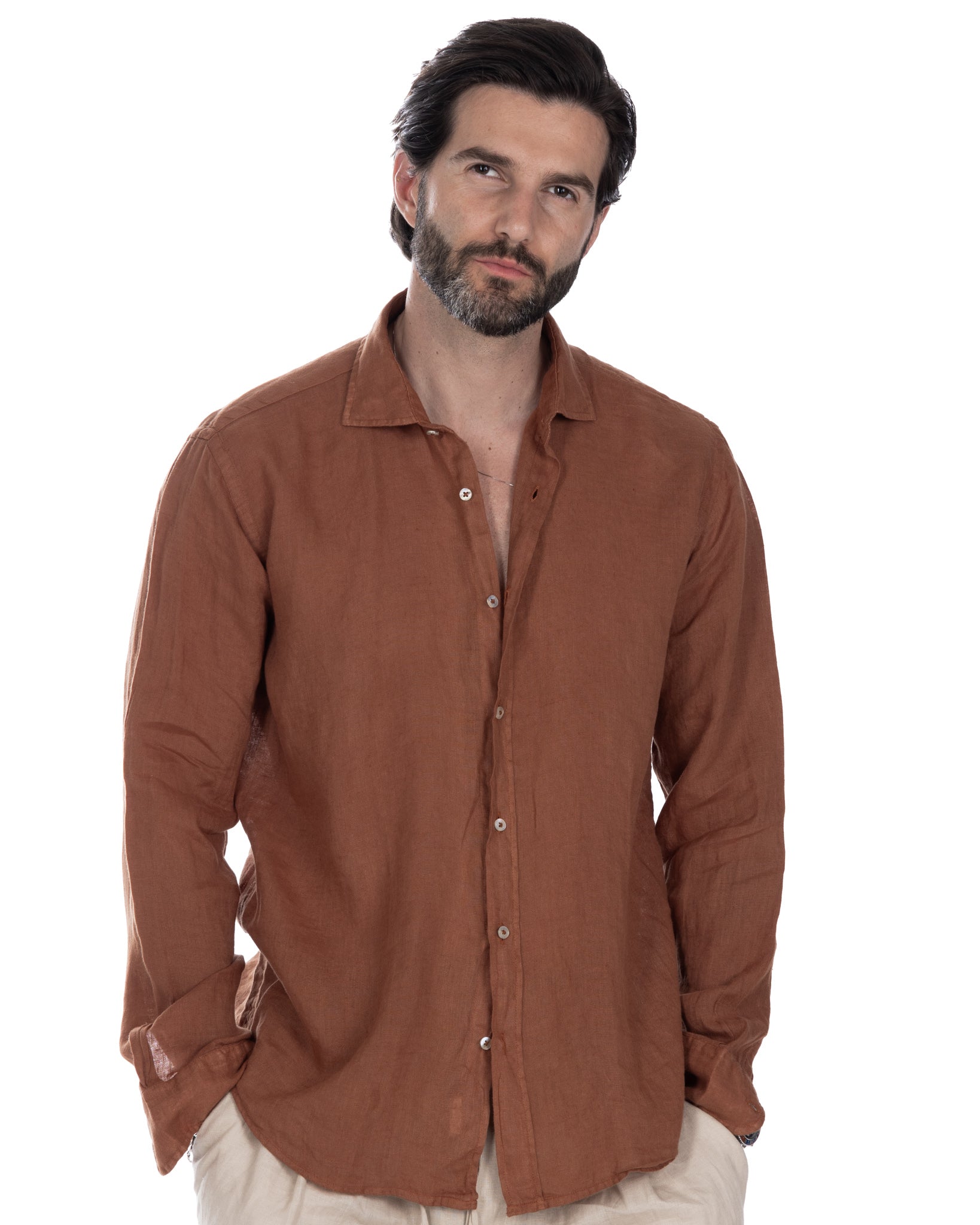 Montecarlo - shirt in pure coccio linen