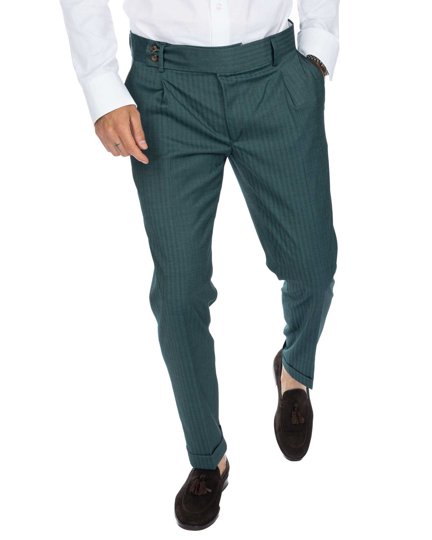 Colonia - pantalon taille haute solaro vert