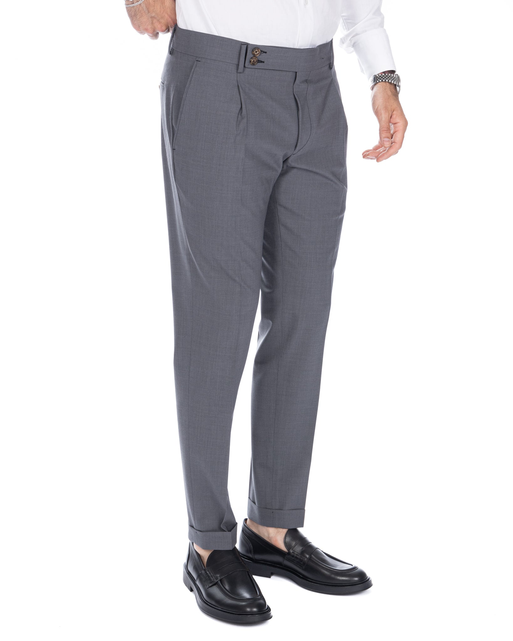 Queens - gray wool trousers