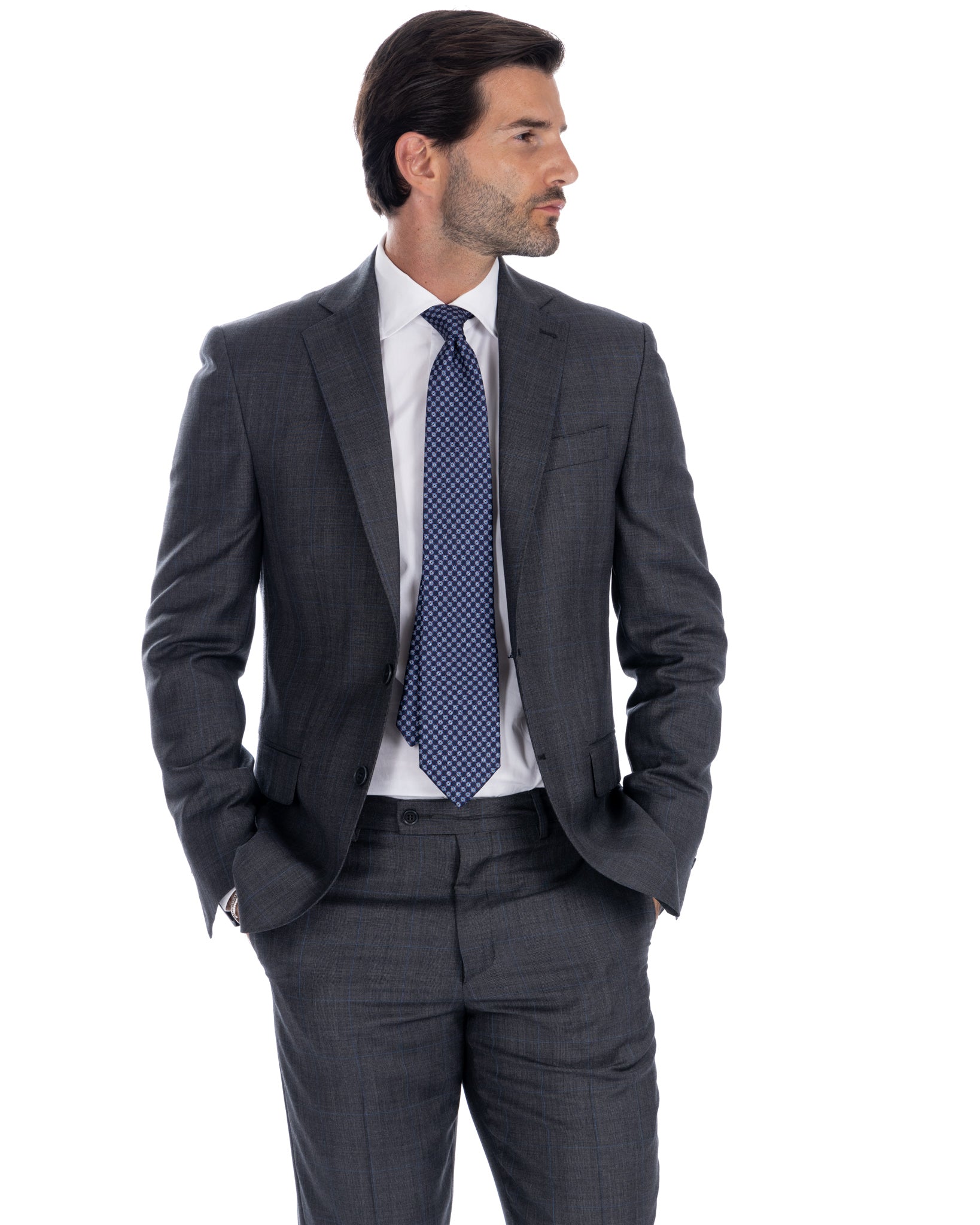 Single-breasted gray square suit - Reda