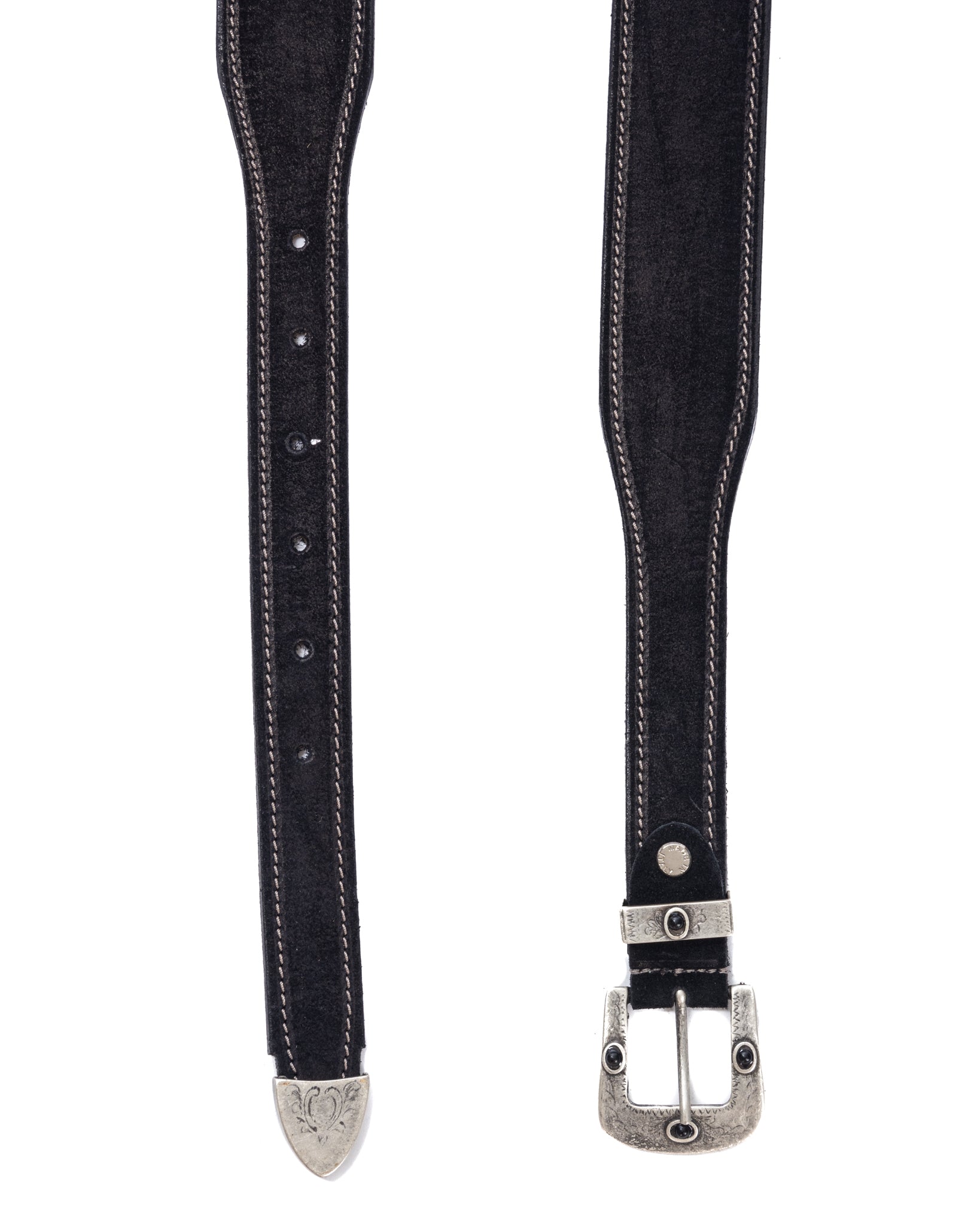 Quirico - ceinture bijou noire en daim