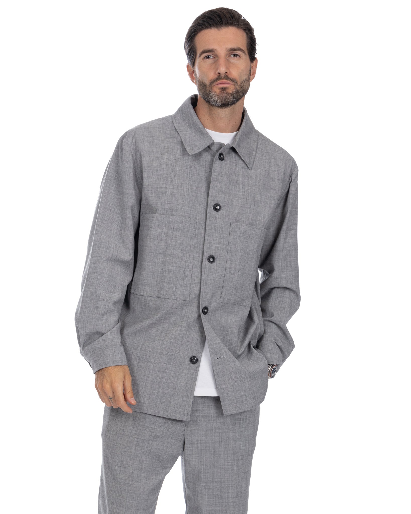 Donald - gray wool blend oversized jacket