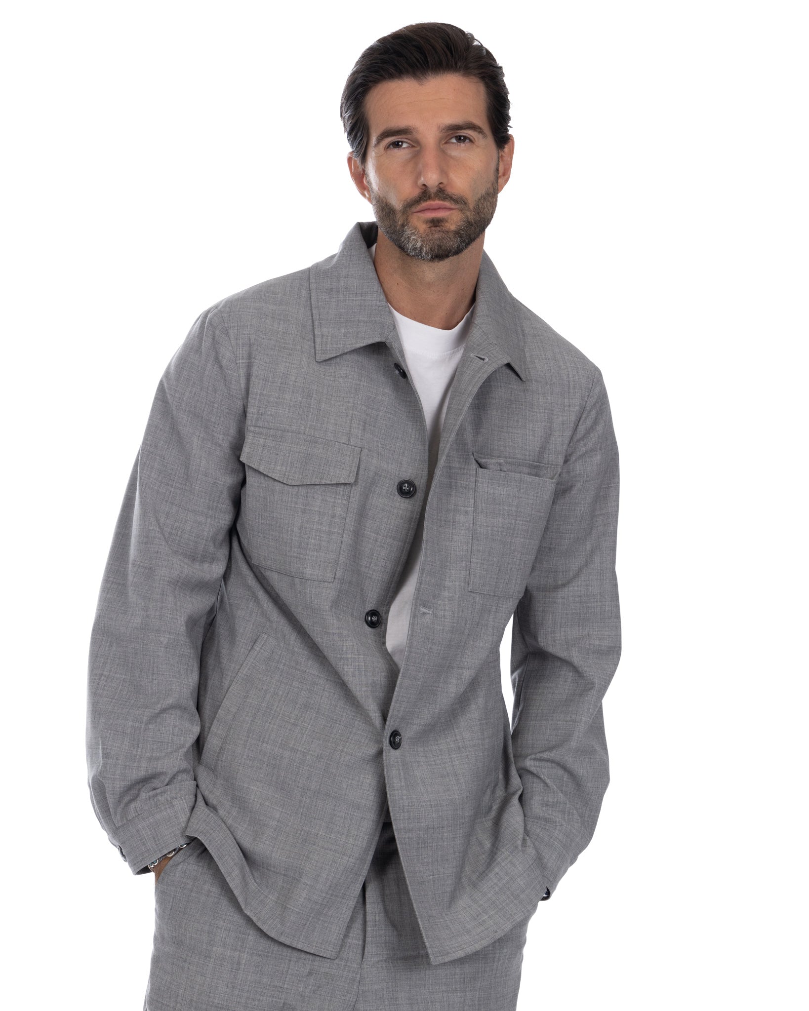 Steven - gray wool blend jacket