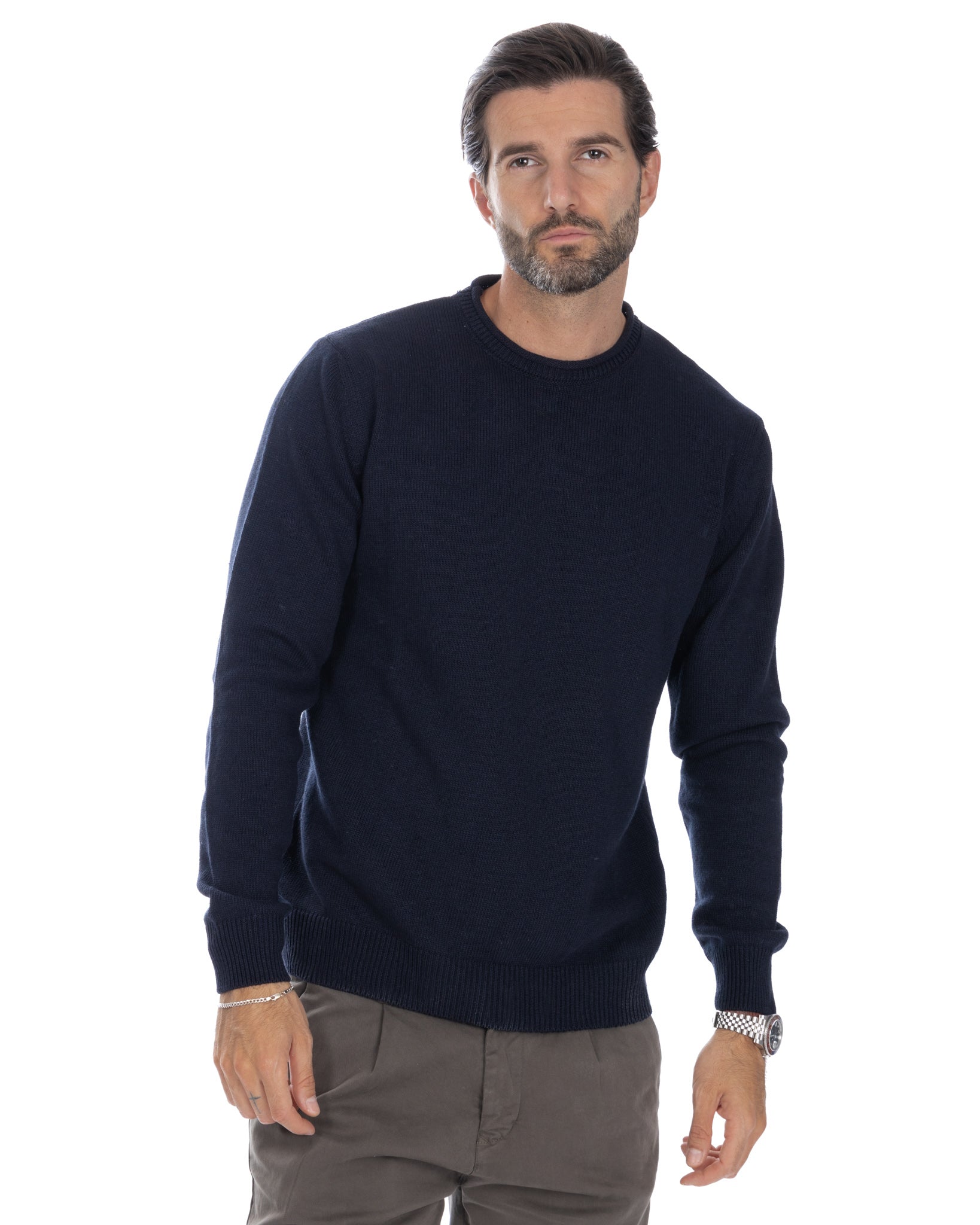 Adak - blue crew neck sweater