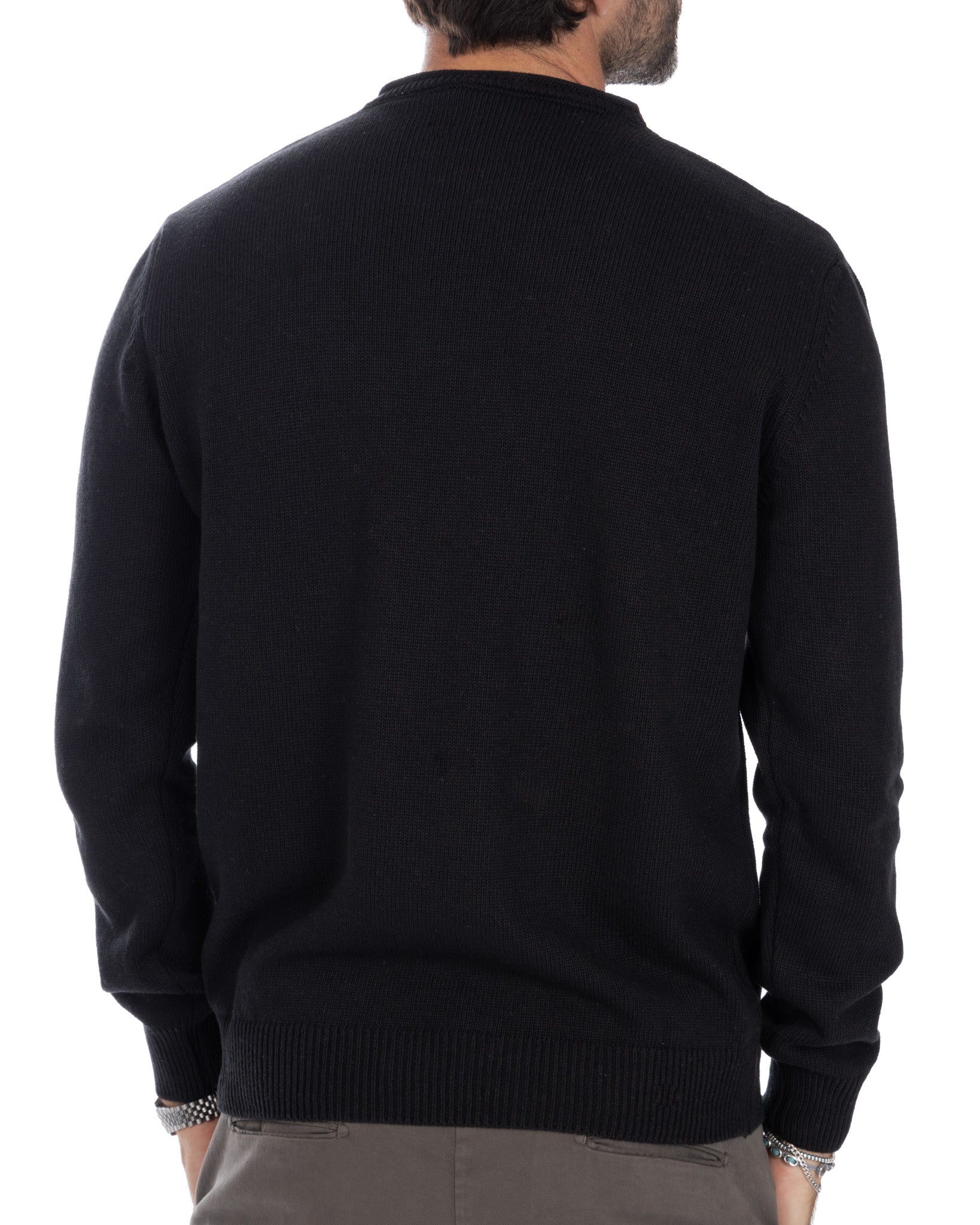 Adak - pull col rond noir