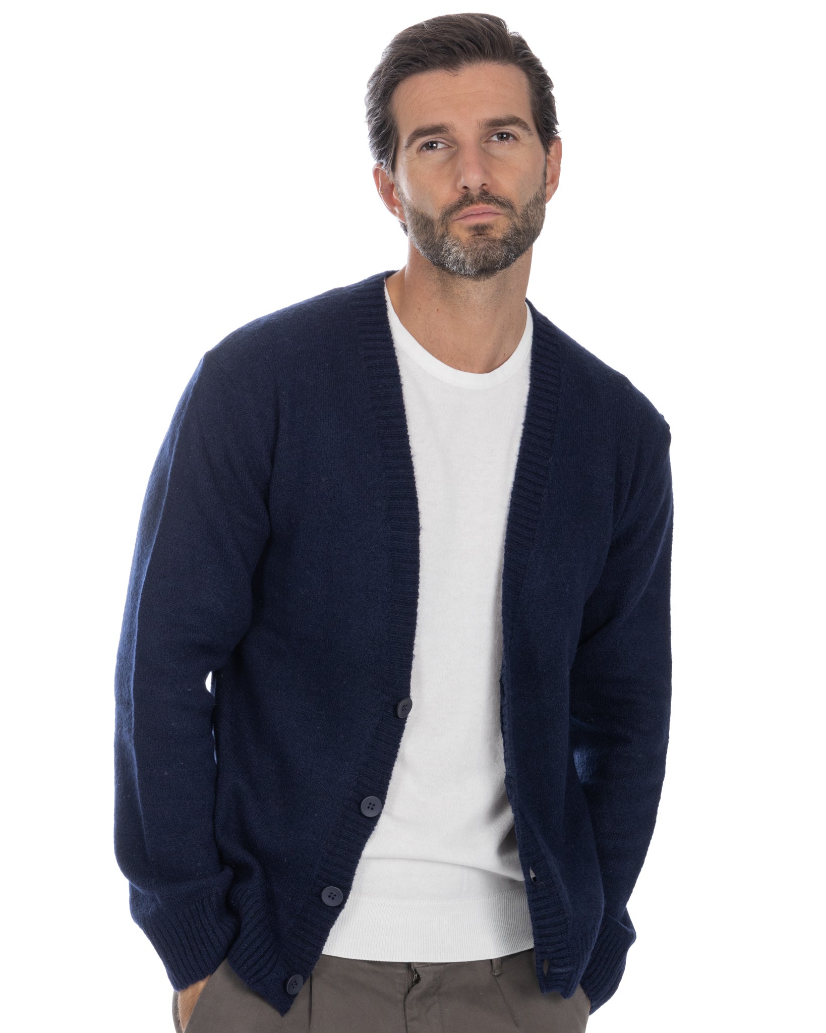 Ryan - blue dropped shoulder cardigan