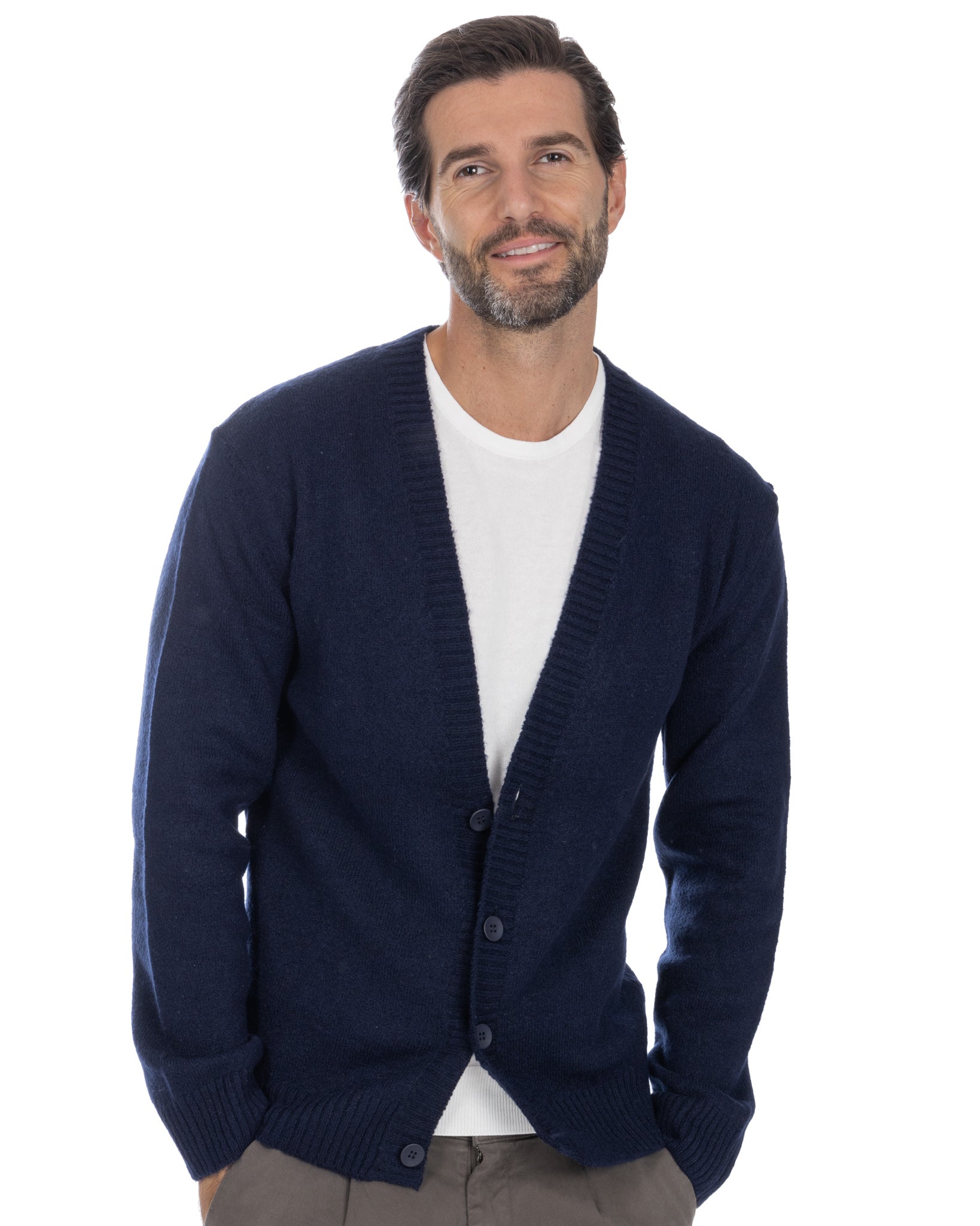 Ryan - cardigan spalla scesa blu