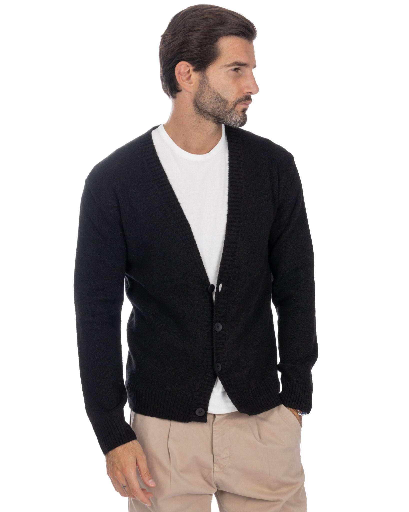 Ryan - cardigan spalla scesa nero