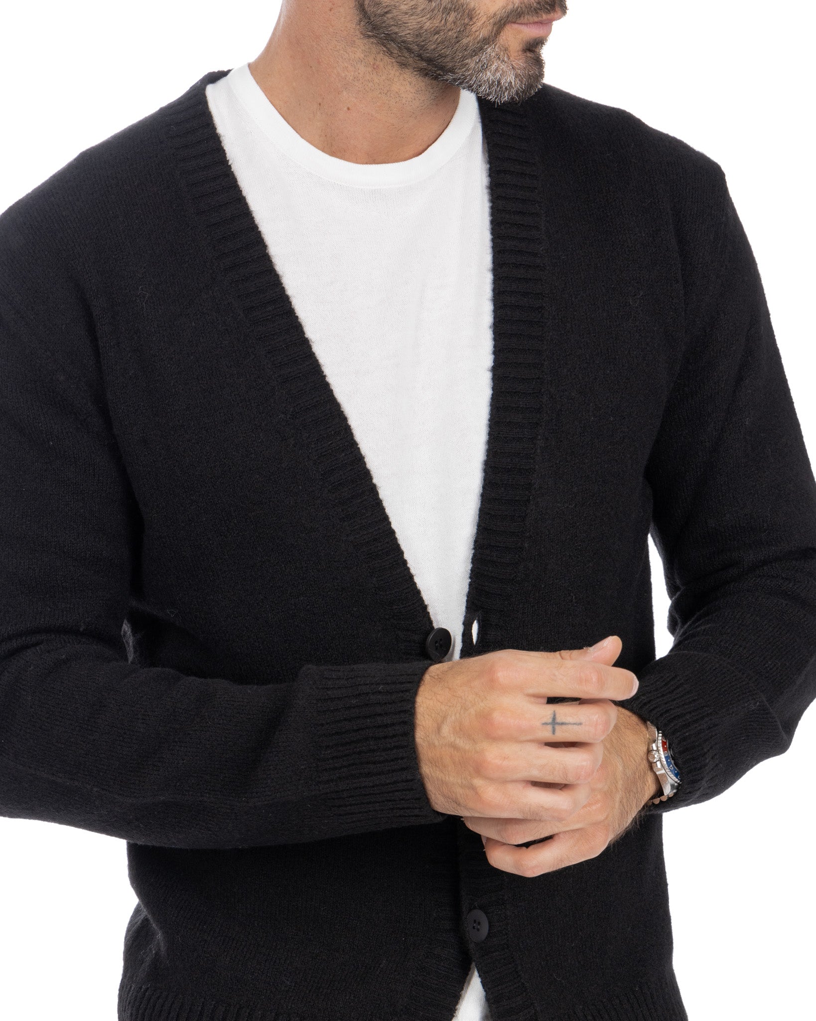 Ryan - cardigan spalla scesa nero