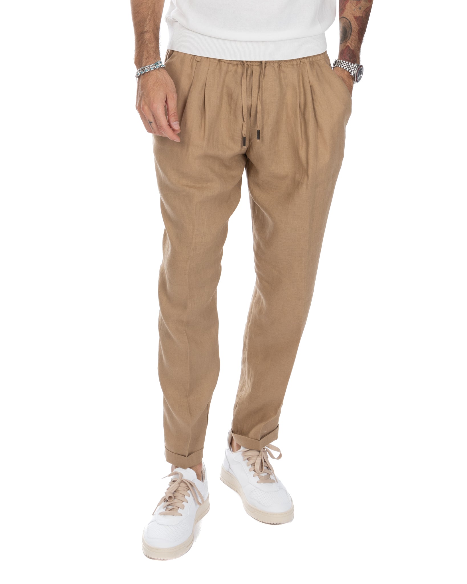 Colin - pantalon pur lin beige