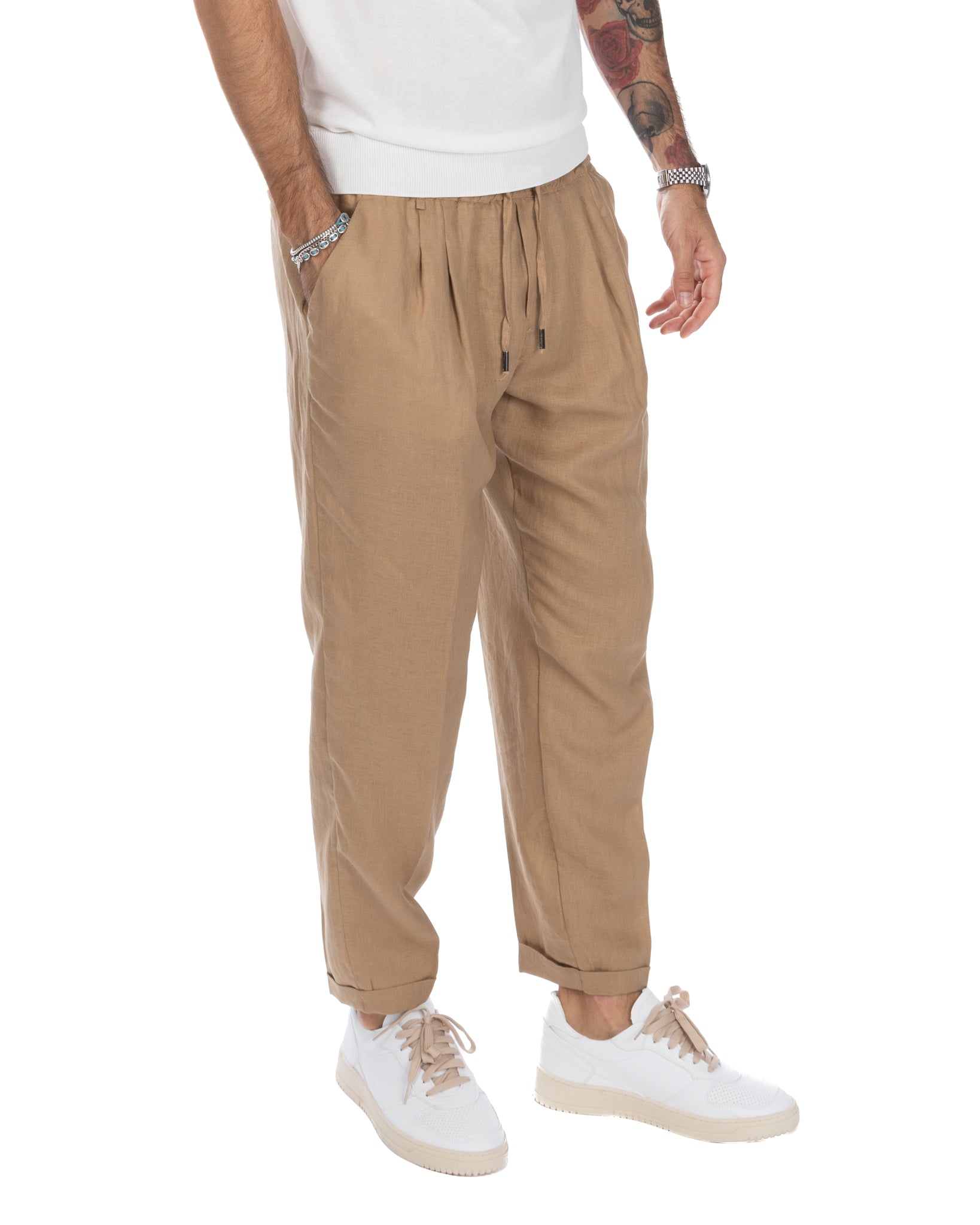 Colin - pantalon pur lin beige