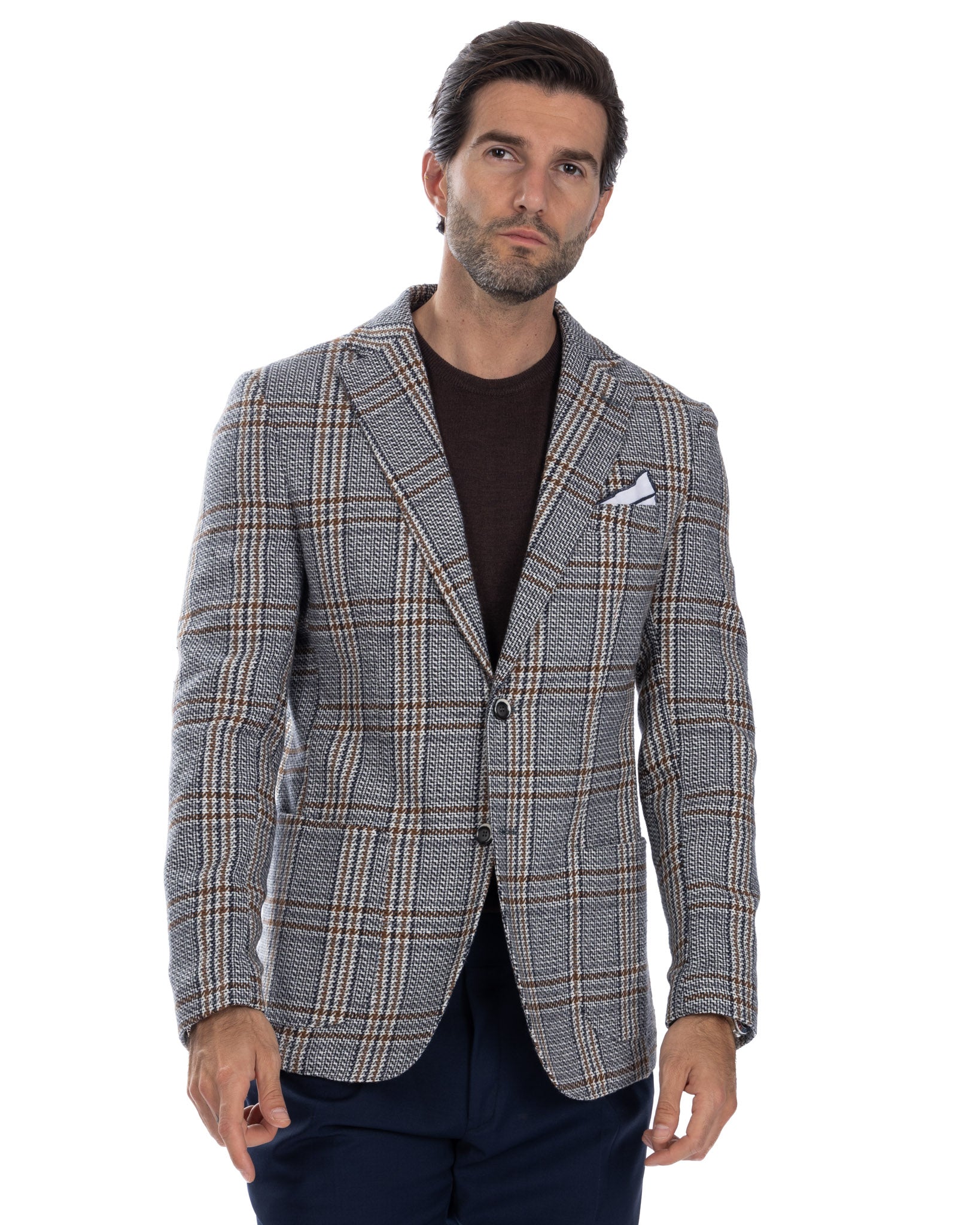 Dean - blue square single-breasted jacket