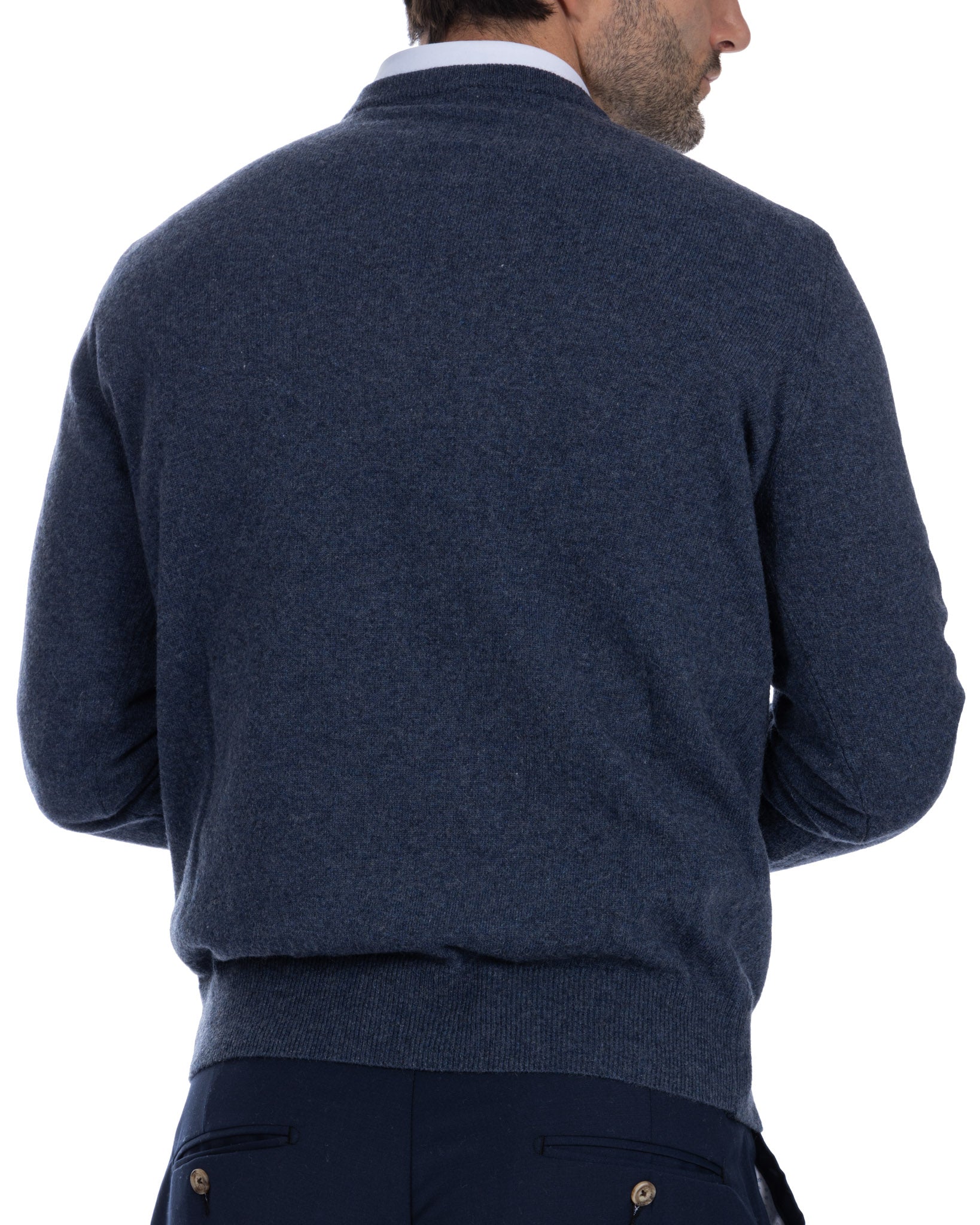 Dustin - light blue cashmere blend crew neck sweater