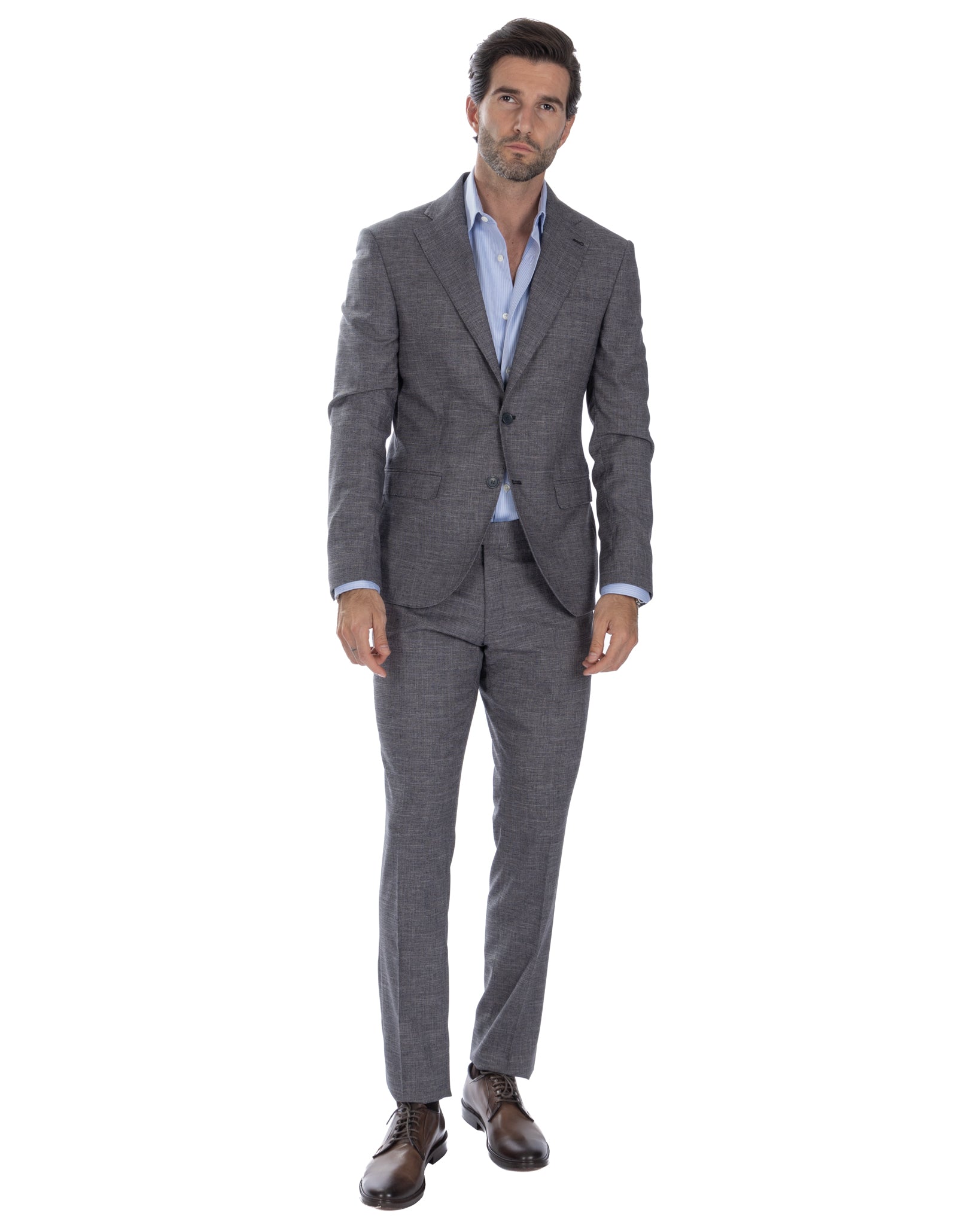 Sydney - gray grisaille single-breasted suit