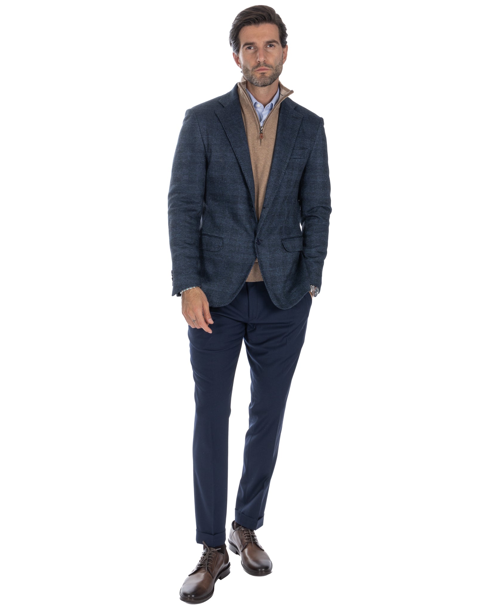 Orson - blue square single-breasted jacket