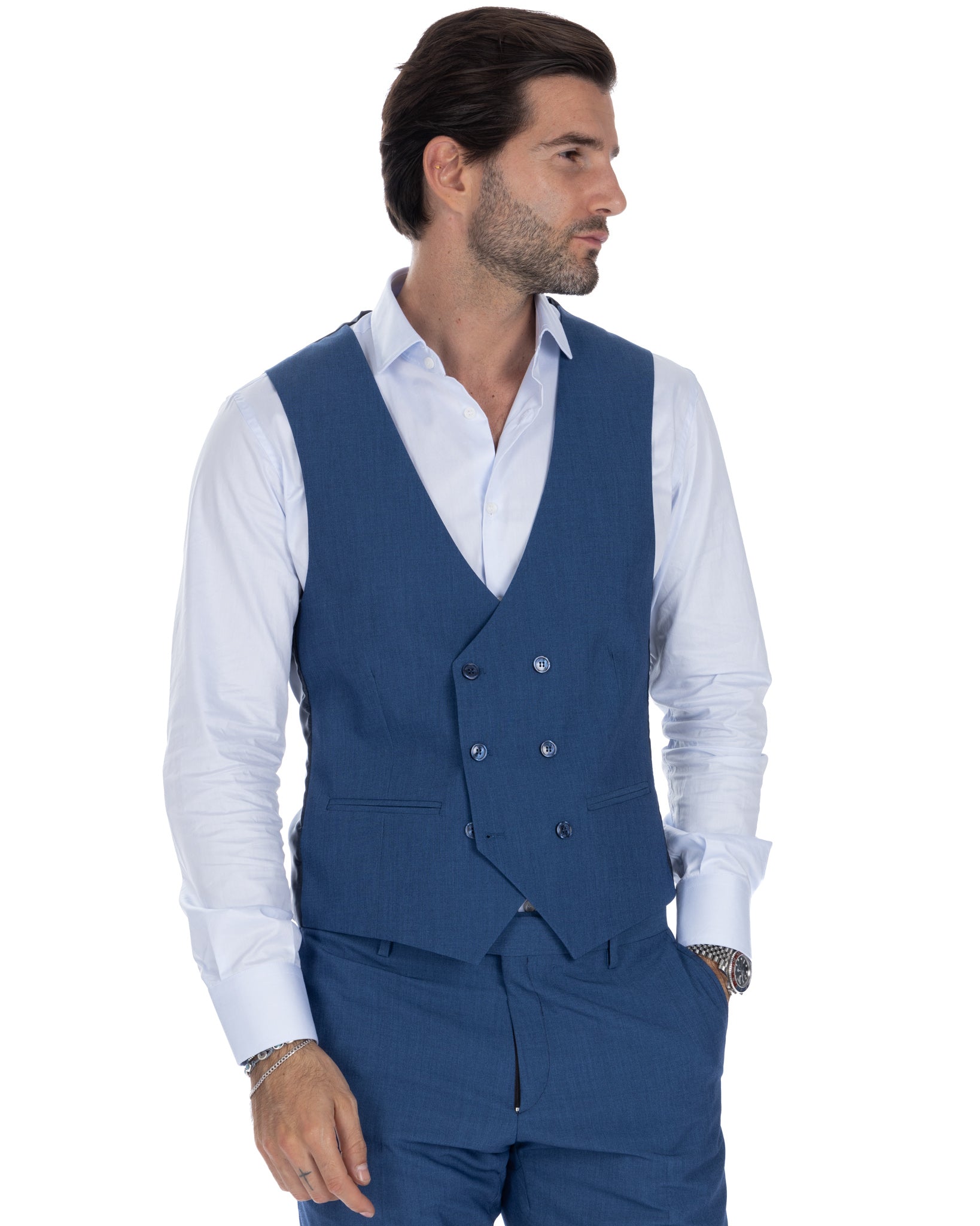 Utrecht - double-breasted jeans waistcoat