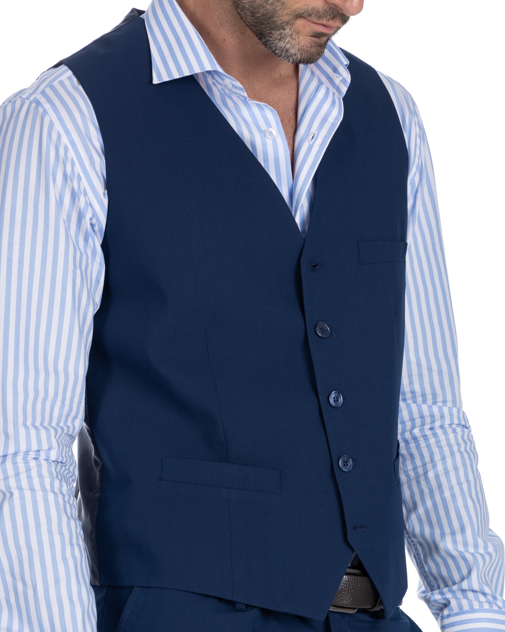 Dresden - blue single-breasted waistcoat