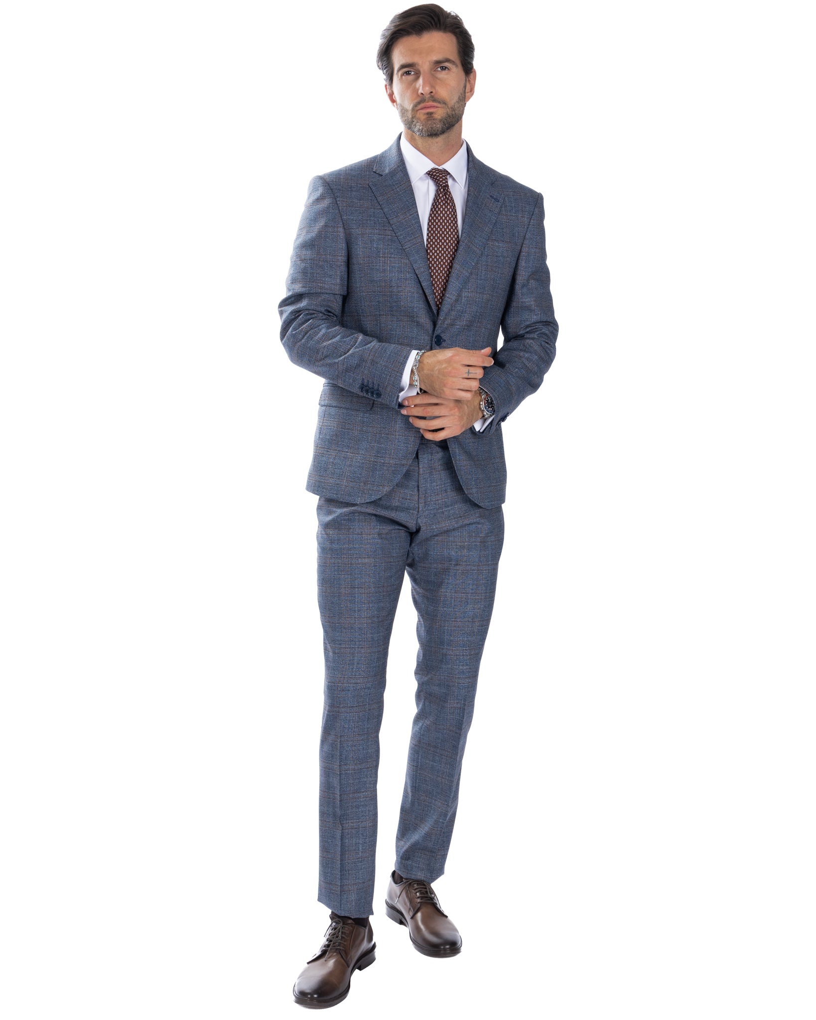 Hanoi - single-breasted square denim suit