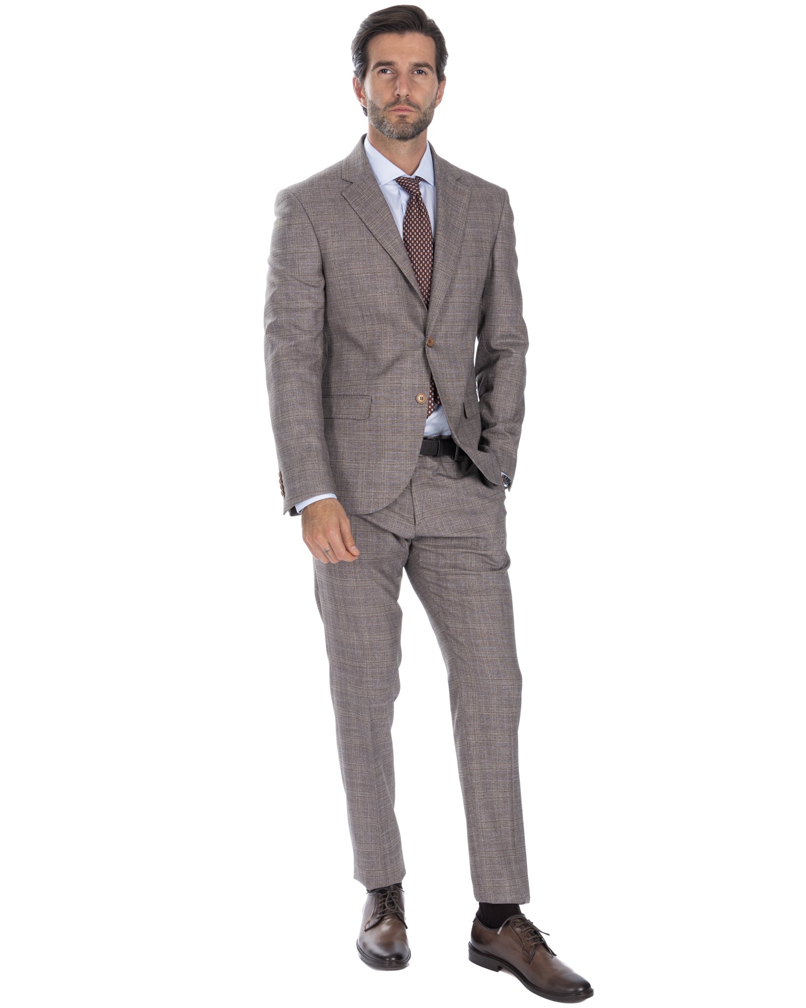 Hanoi - beige square single-breasted suit