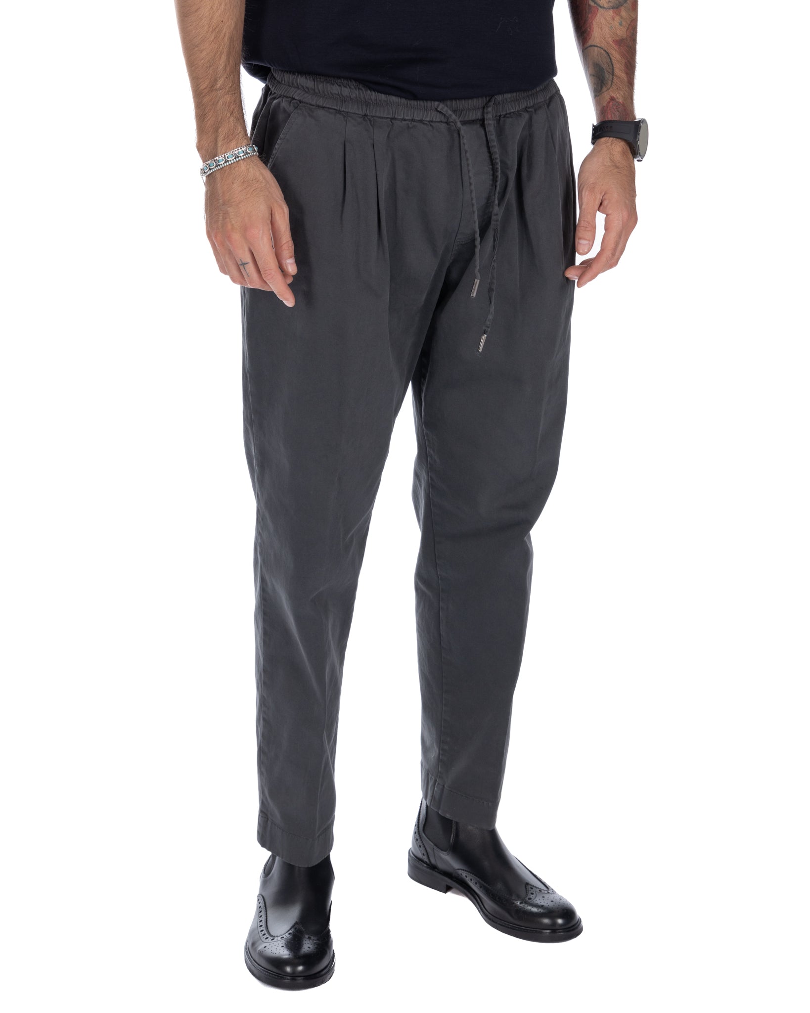 Axel - gray cotton trousers