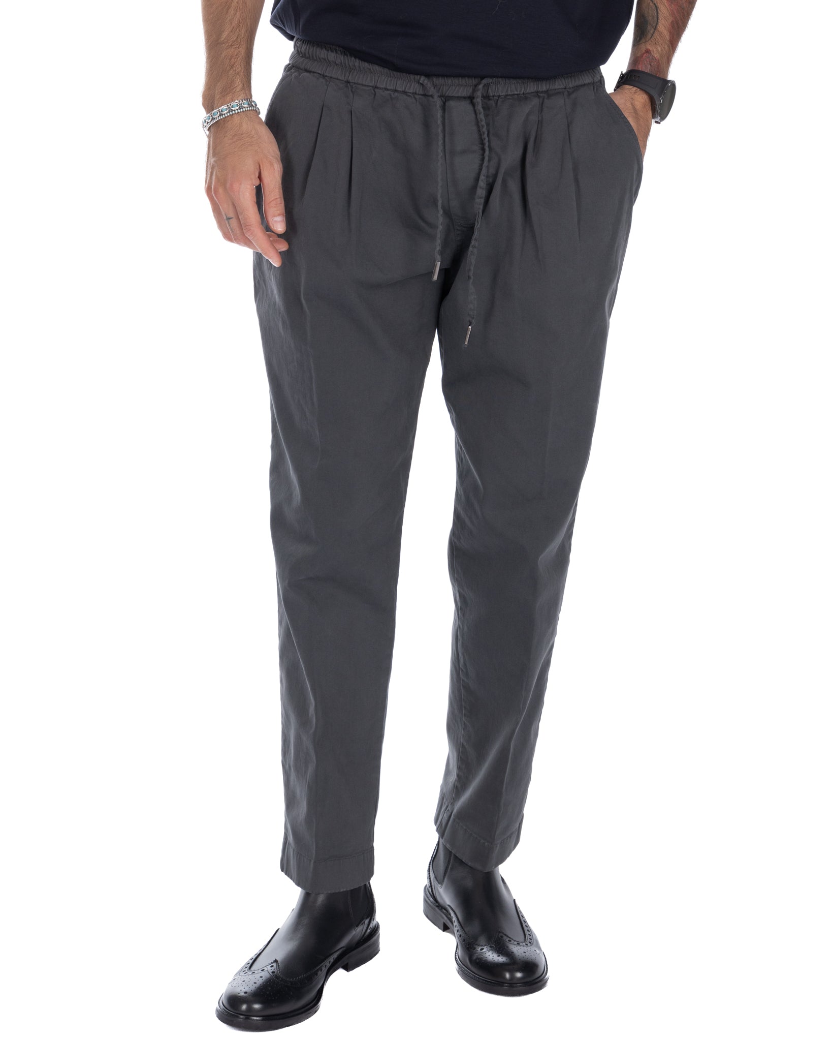 Axel - gray cotton trousers