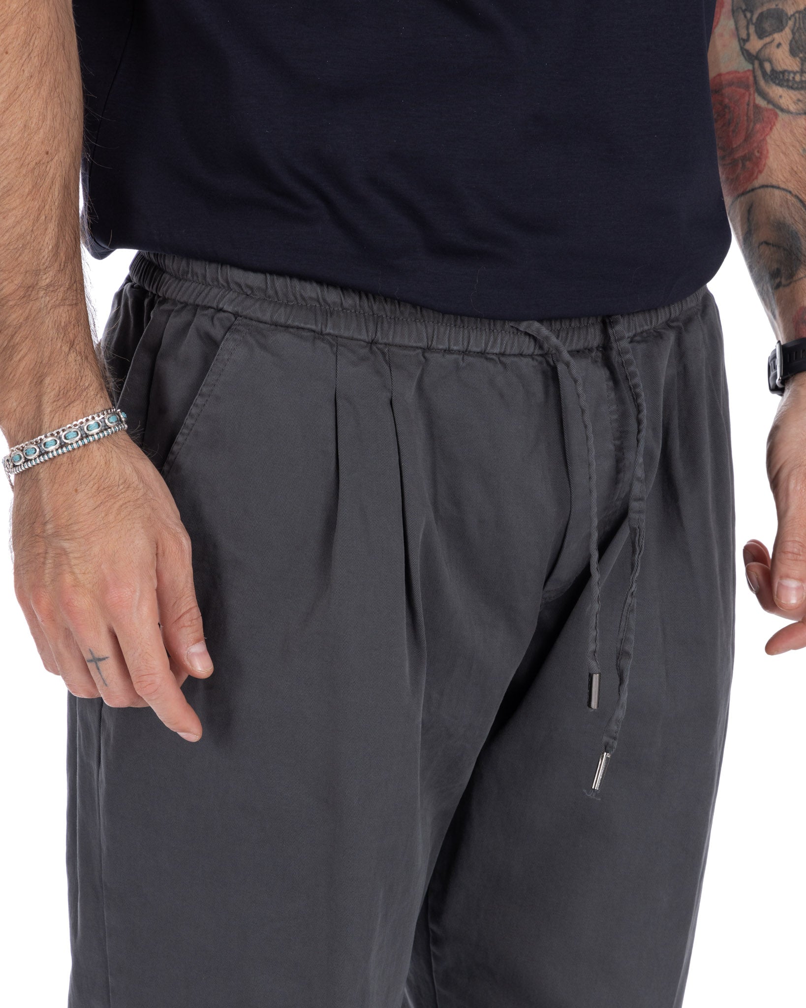 Axel - gray cotton trousers