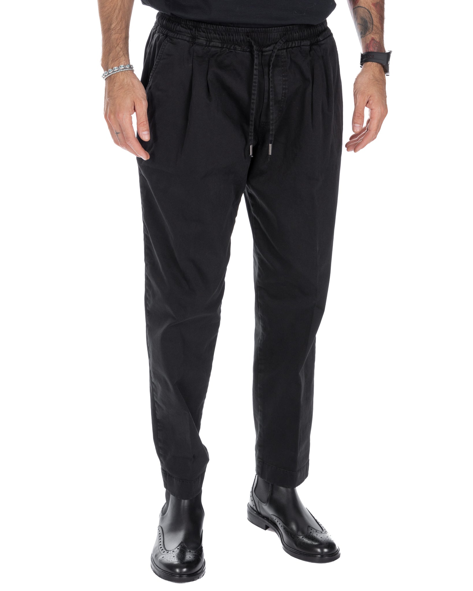 Axel - black cotton trousers