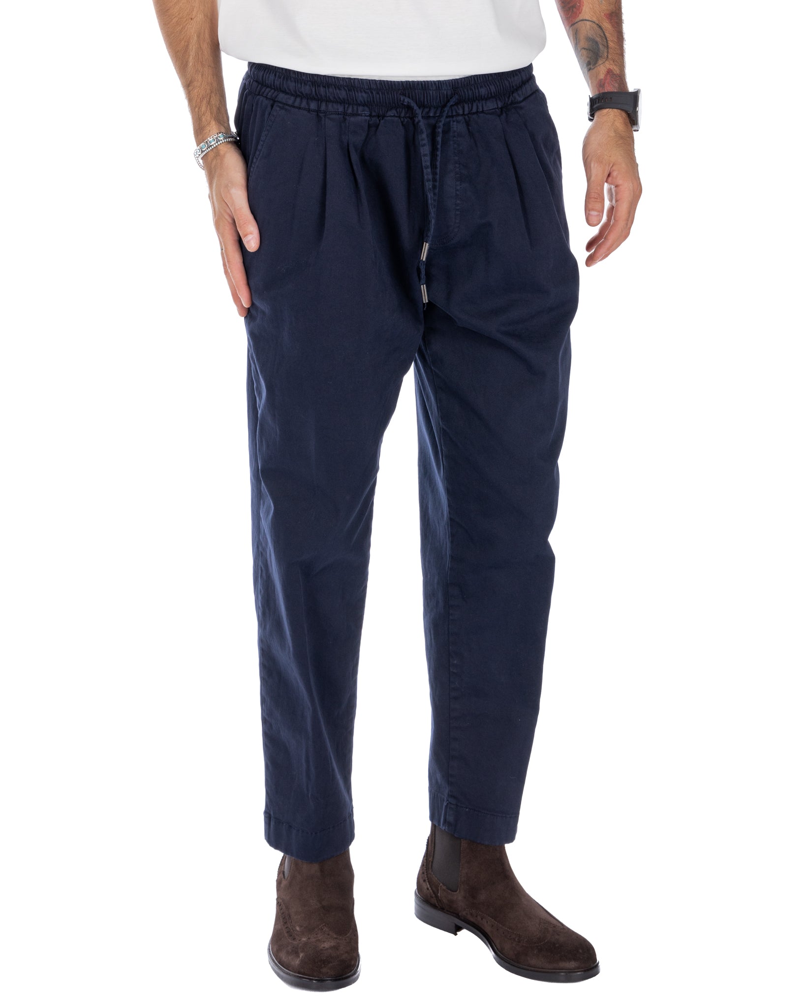 Axel - pantalon en coton bleu