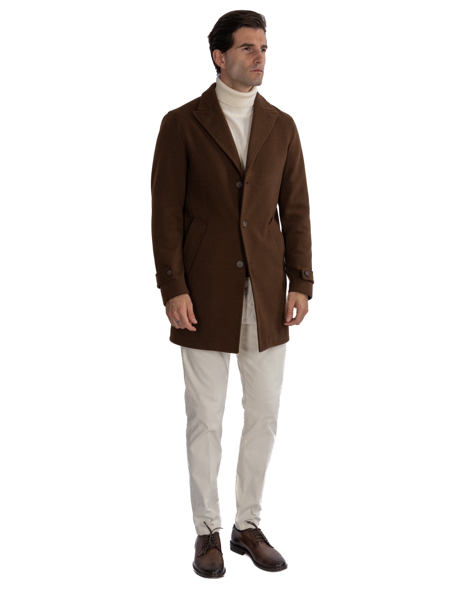 Louis - dark brown single-breasted coat