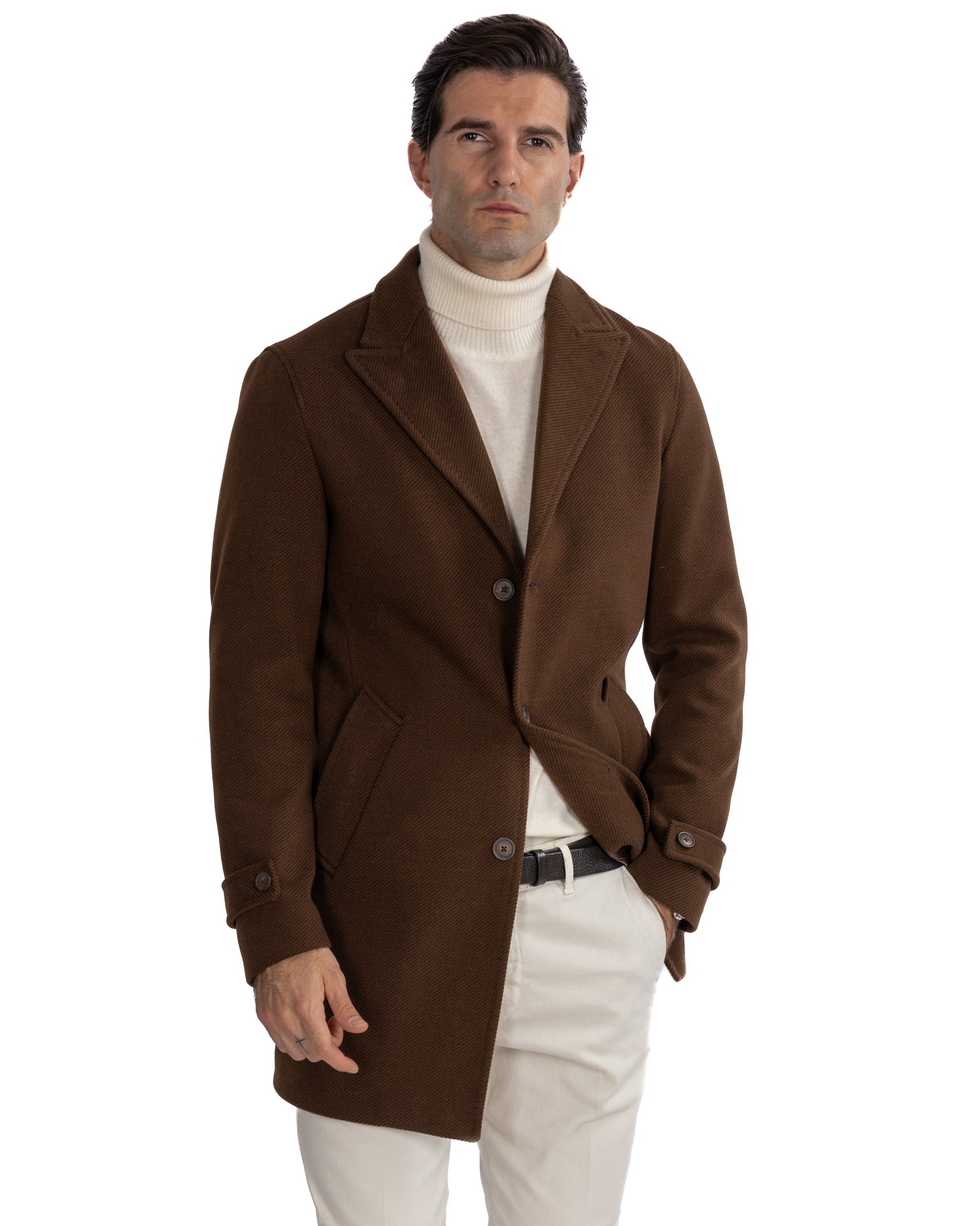 Louis - dark brown single-breasted coat