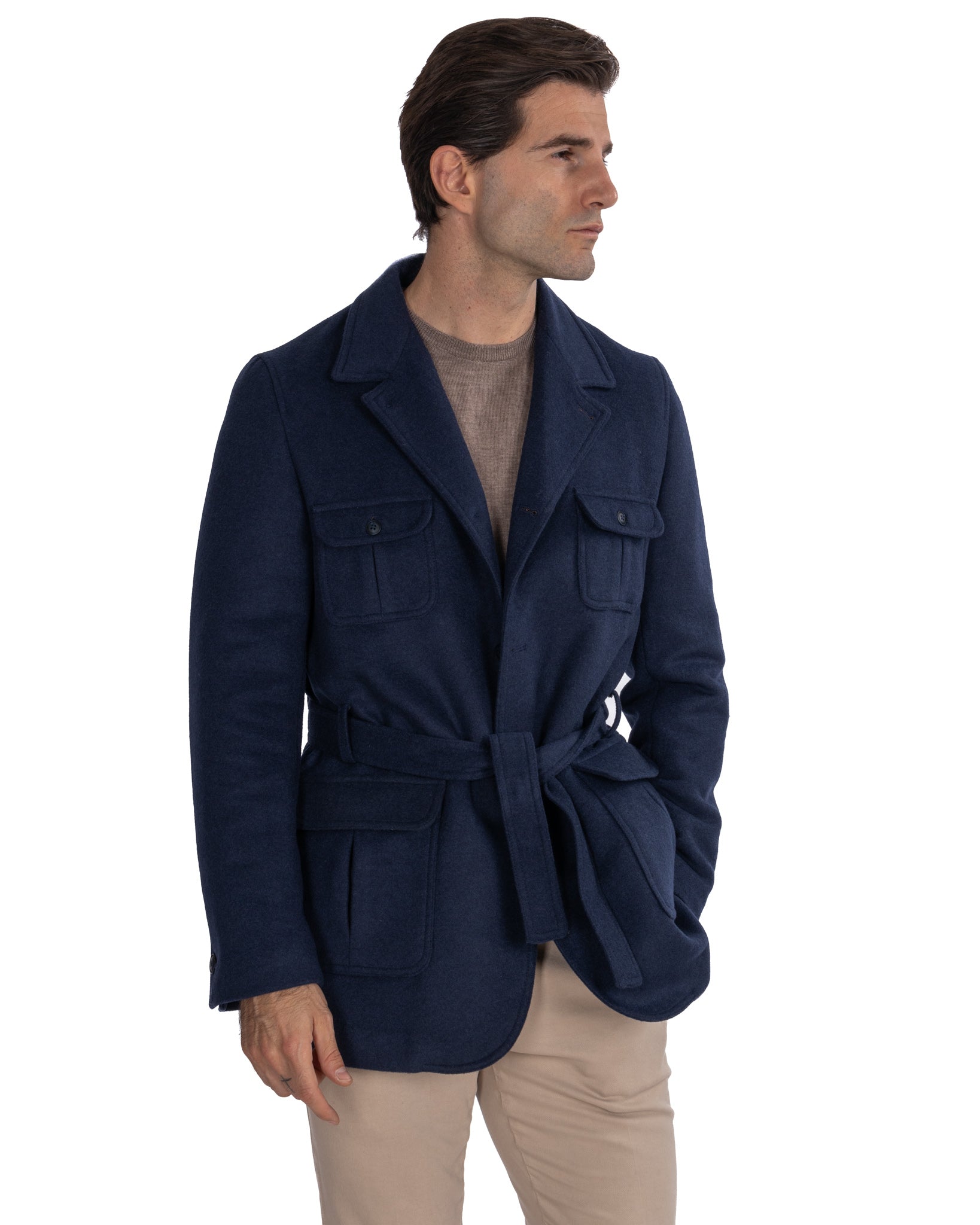 Ponente - blue wool safari jacket