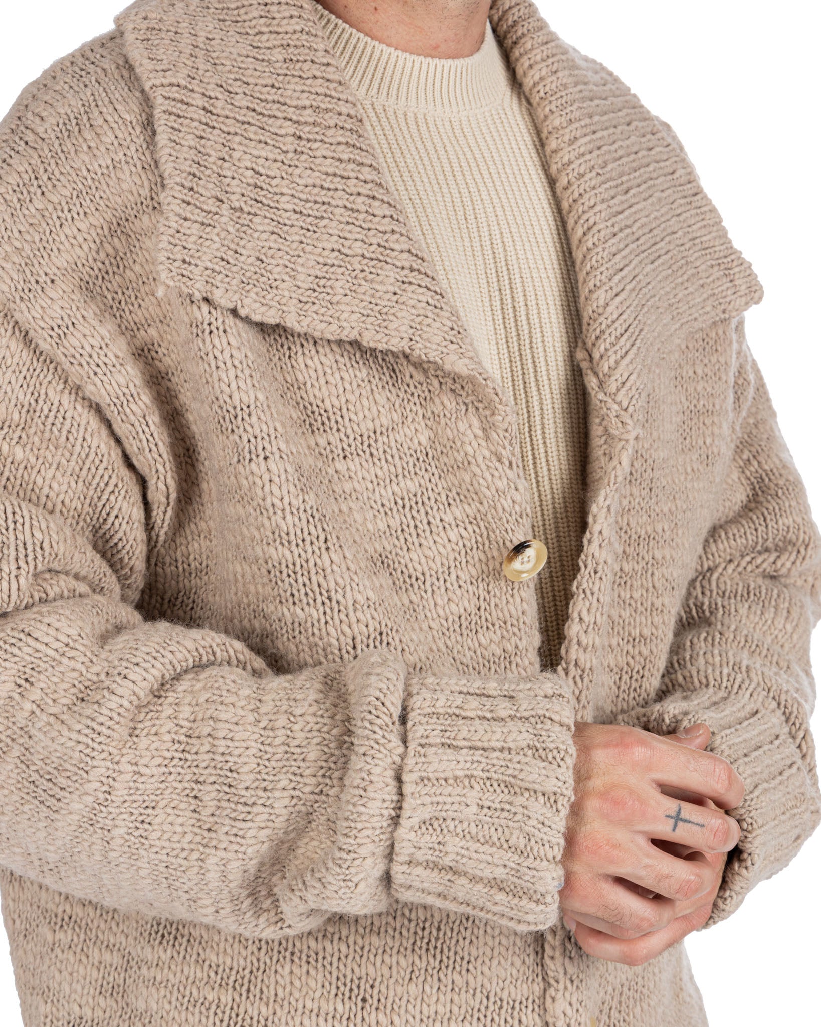 Ethan - beige oversized cardigan