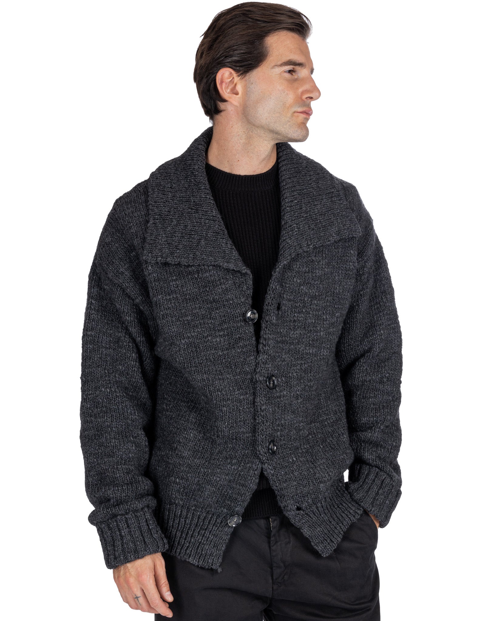 Ethan - anthracite oversized cardigan