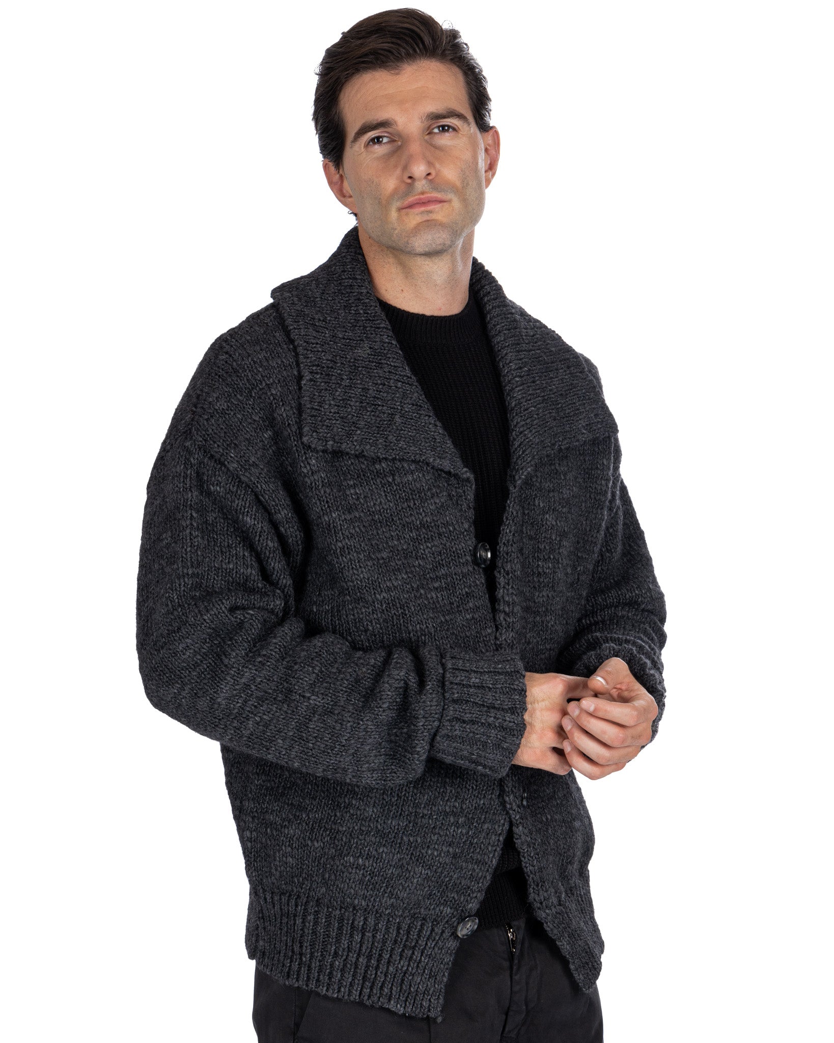 Ethan - cardigan oversize antracite