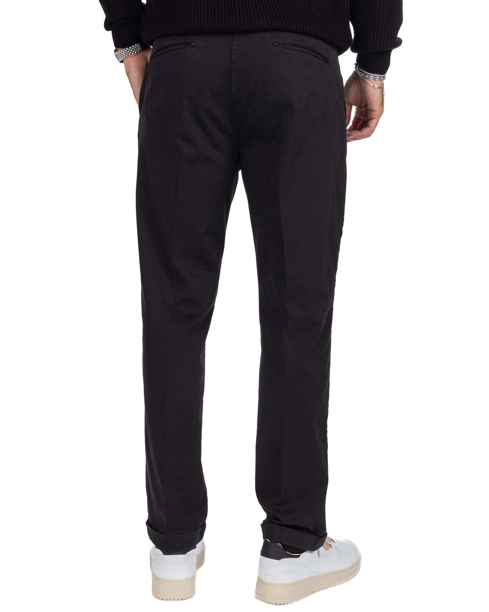 Sean - pantalone in cotone largo nero